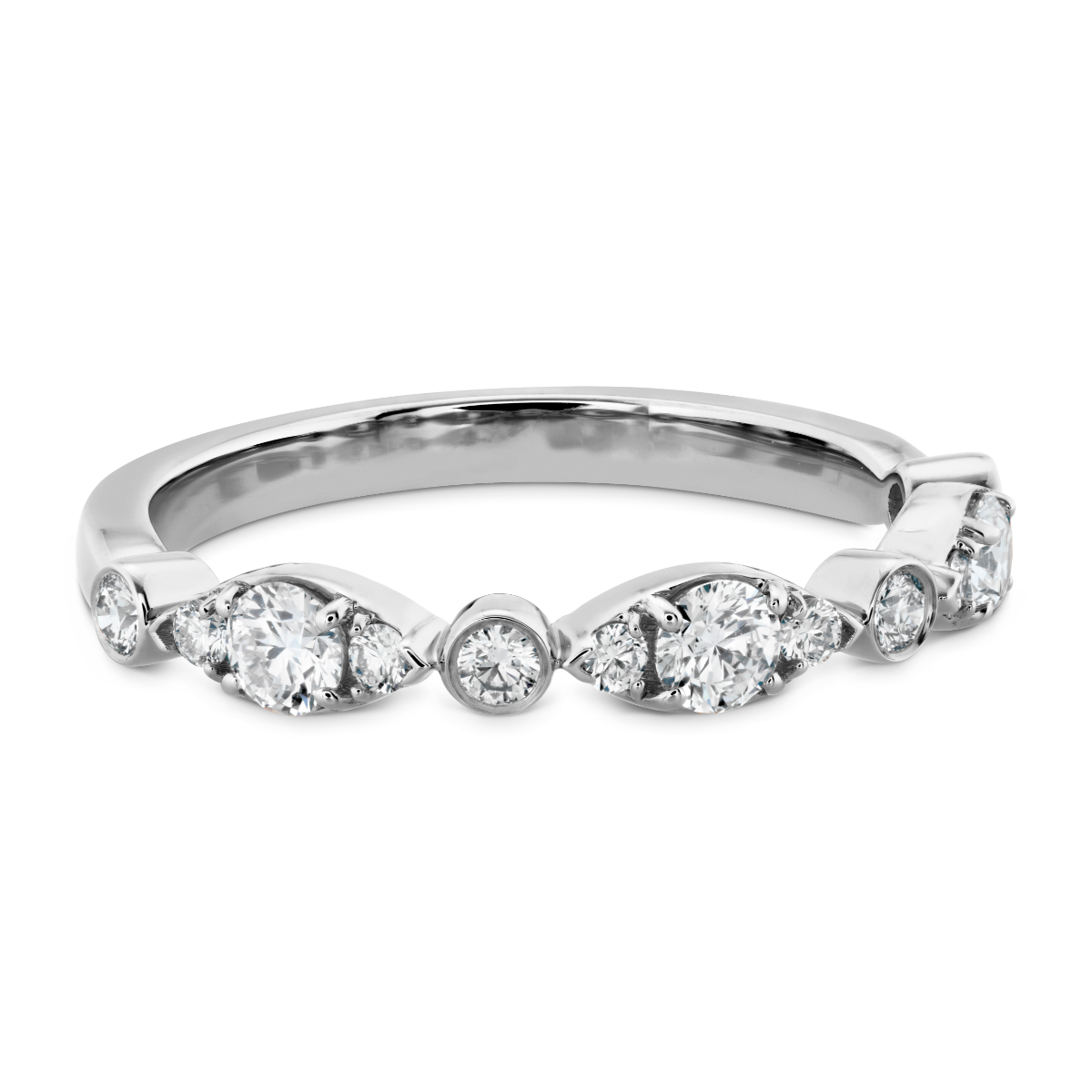 Hearts on Fire 18K White Gold Bezel Diamond Anniversary Band