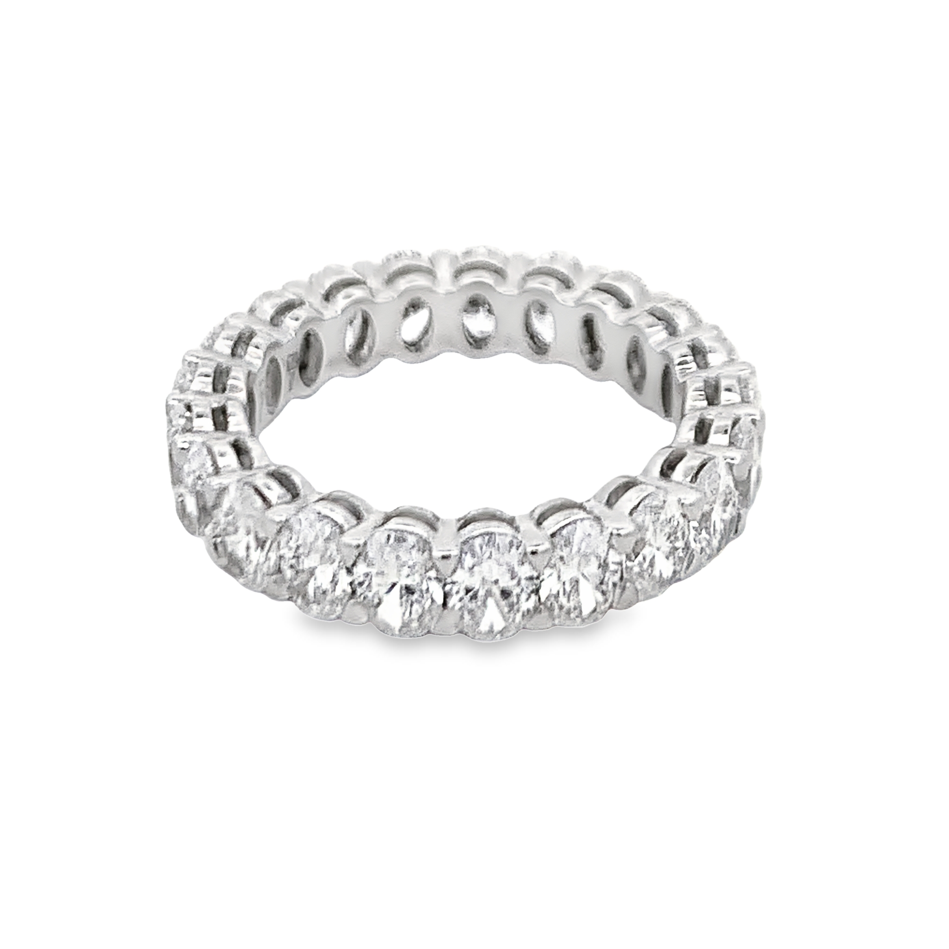 Norman Silverman Platinum Oval Diamond Eternity Band