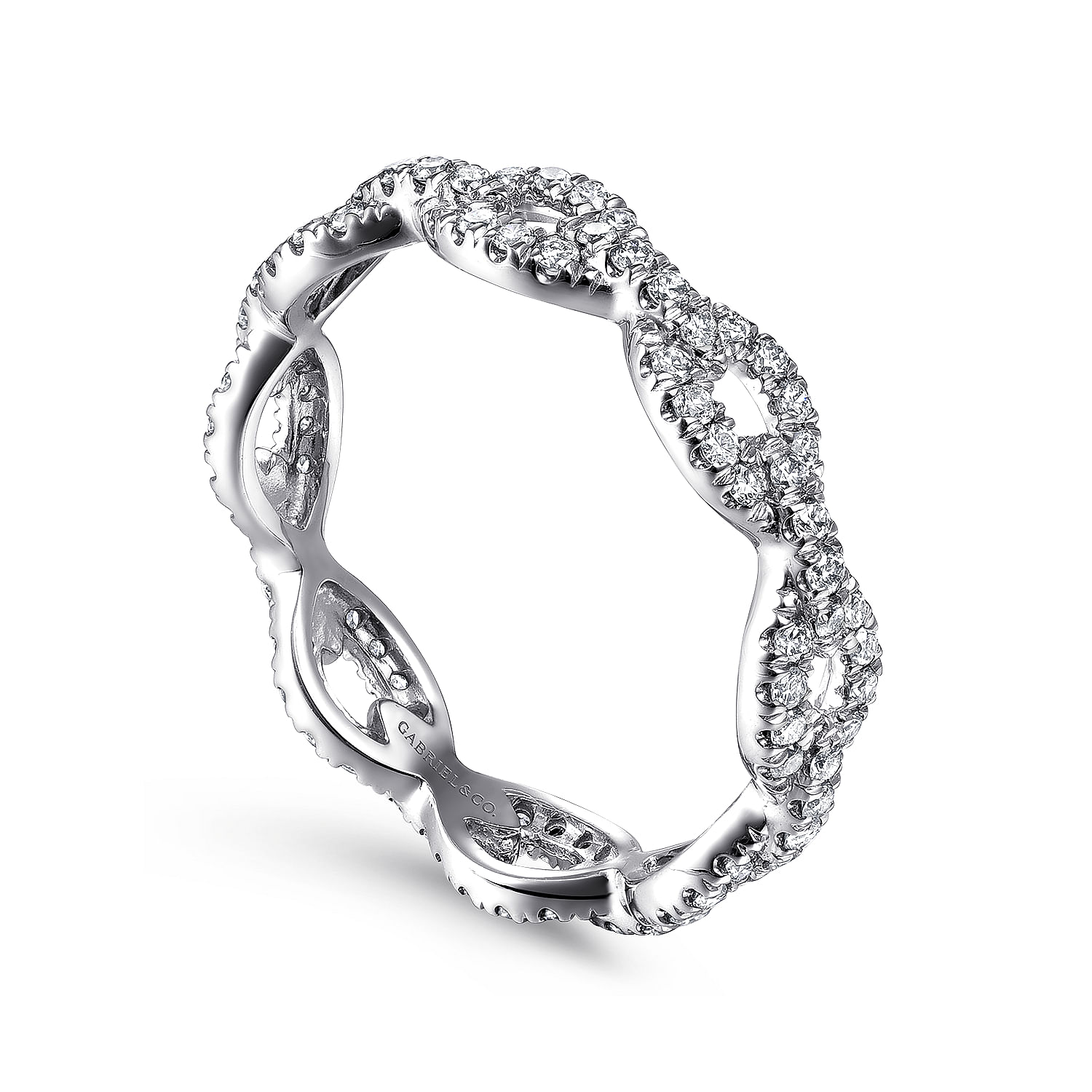 Gabriel & Co. 14K White Gold Chain-Style Diamond Anniversary Band