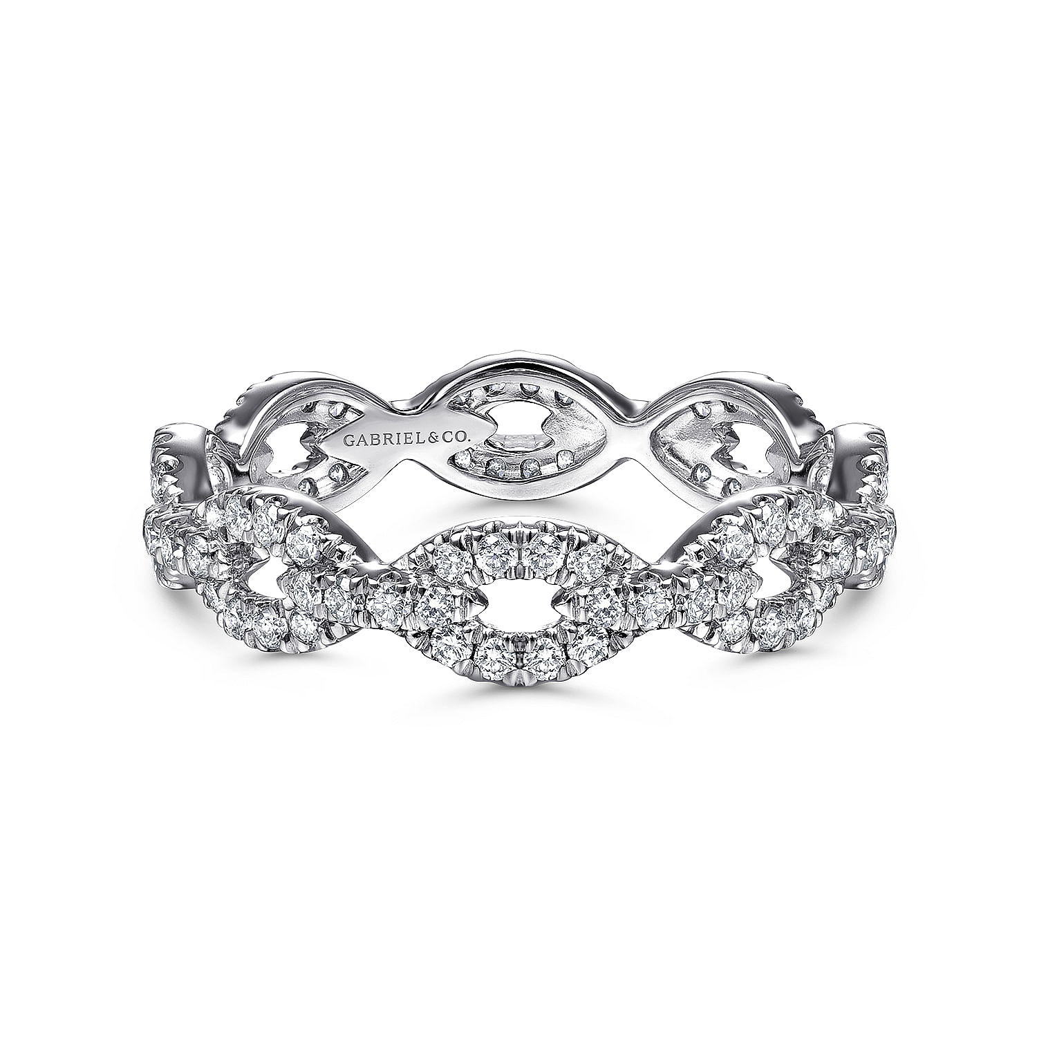 Gabriel & Co. 14K White Gold Chain-Style Diamond Anniversary Band