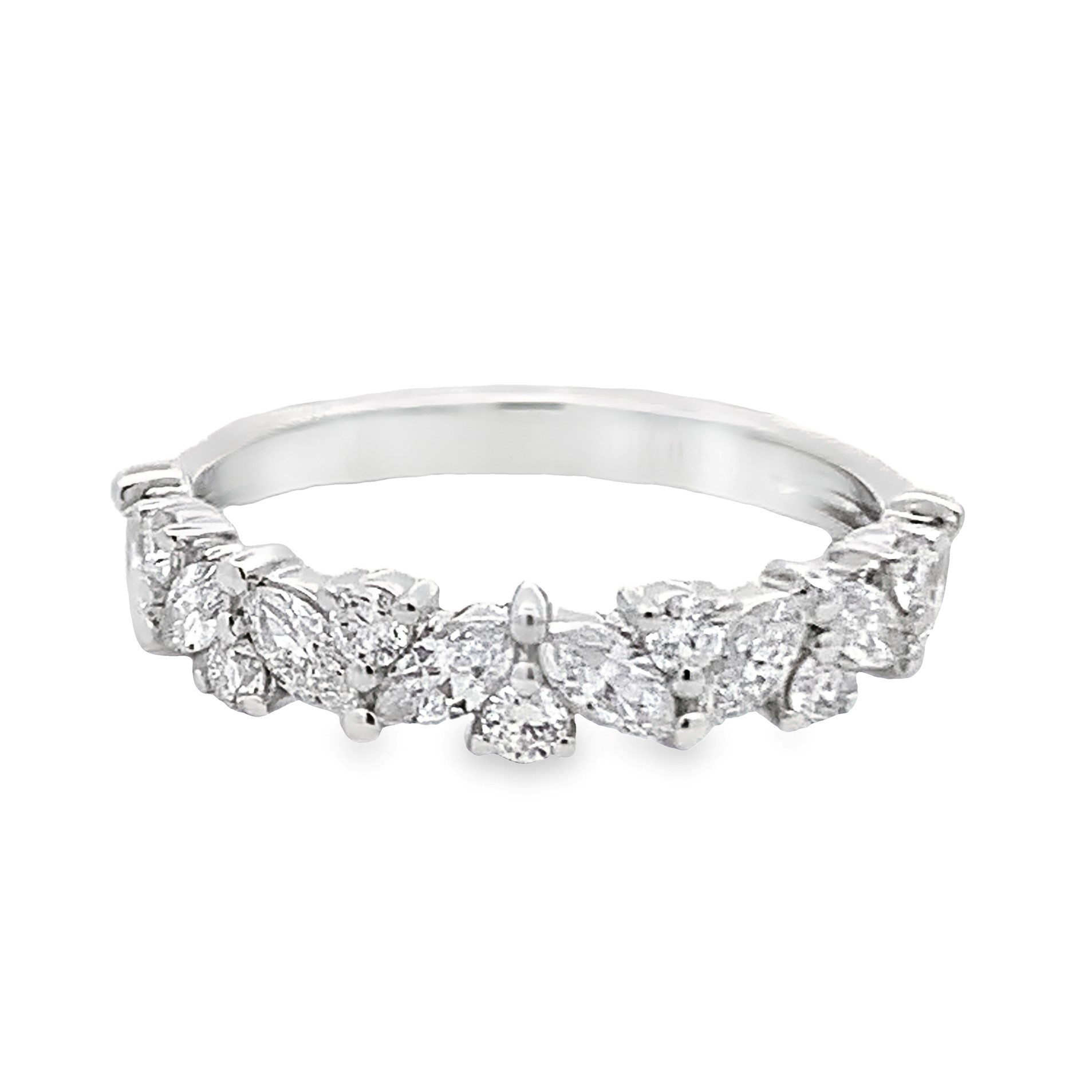 14K White Gold Mix-Shape Diamond Anniversary Band