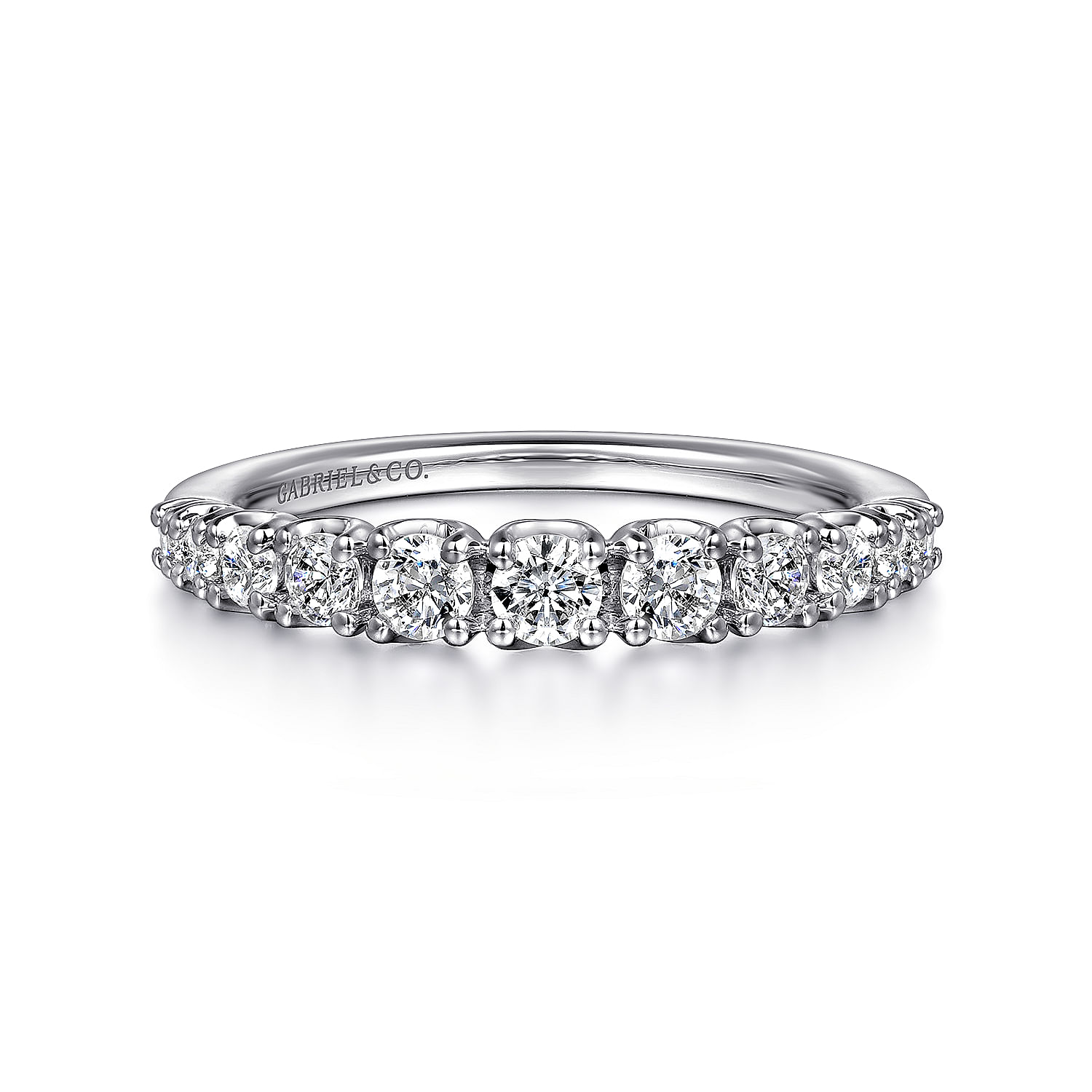 Gabriel & Co. 14K White Gold Graduated Anniversary Band