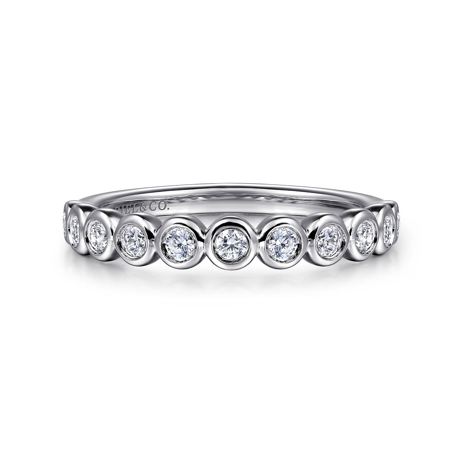 Gabriel & Co. 14K White Gold Bezel Anniversary Band