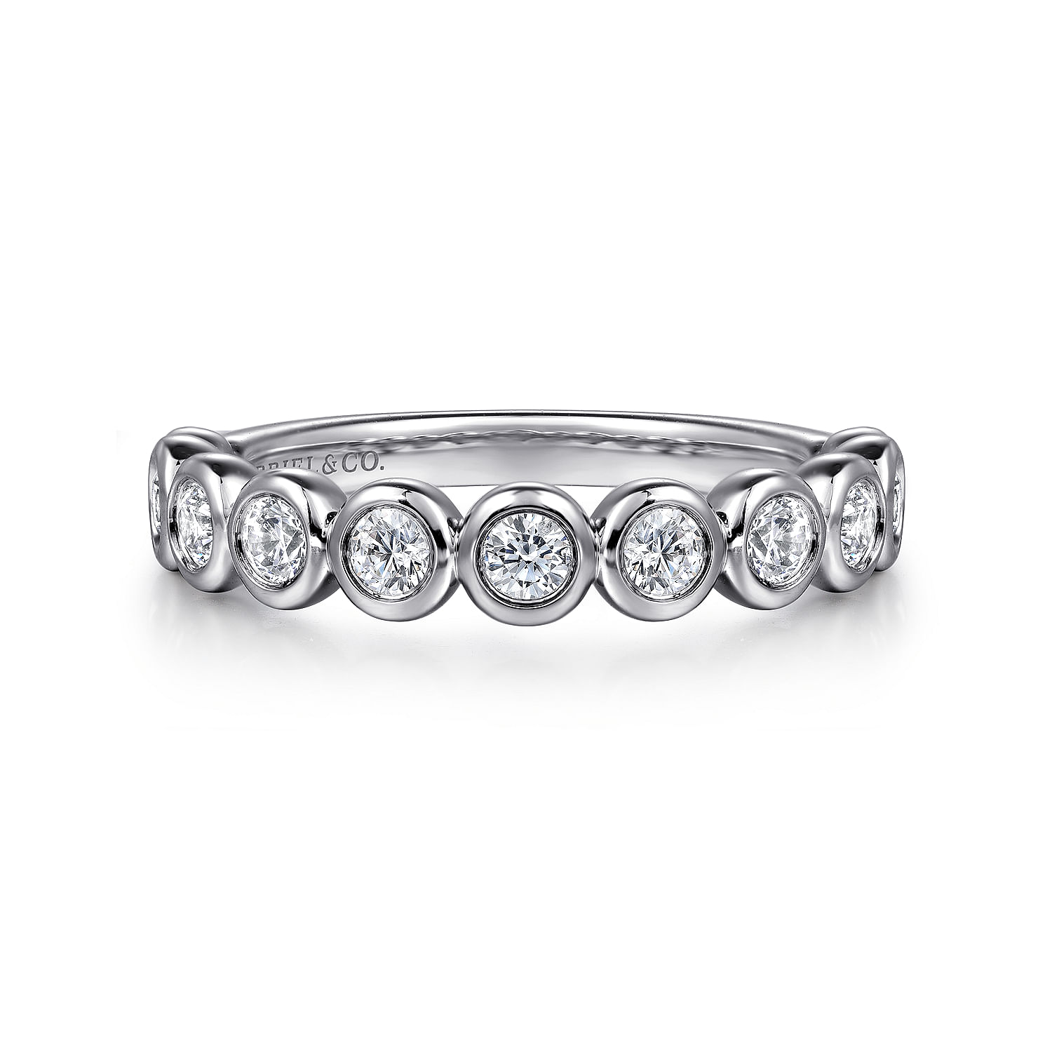 Gabriel & Co. 14K White Gold Bezel Anniversary Band