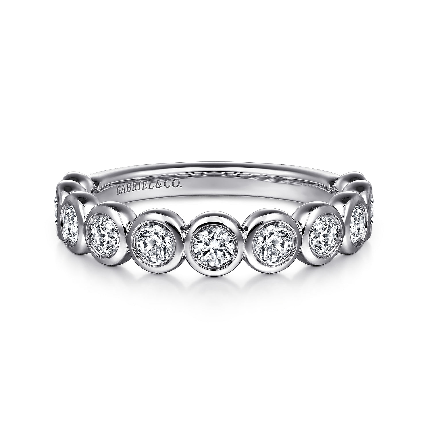 Gabriel & Co. 14K White Gold Bezel Anniversary Band