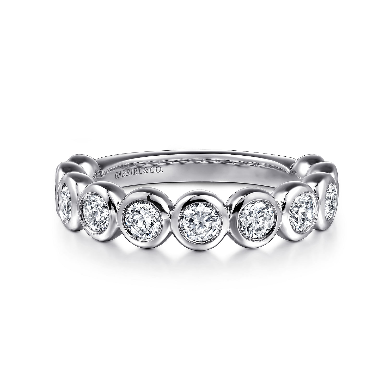 Gabriel & Co. 14K White Gold Bezel Anniversary Band