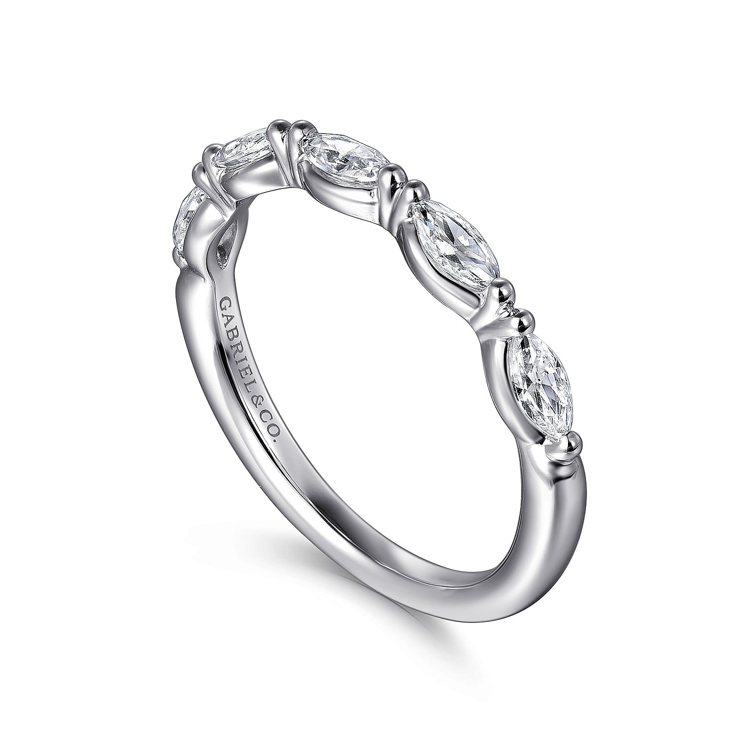 Gabriel & Co. 14K White Gold Marquise Anniversary Band