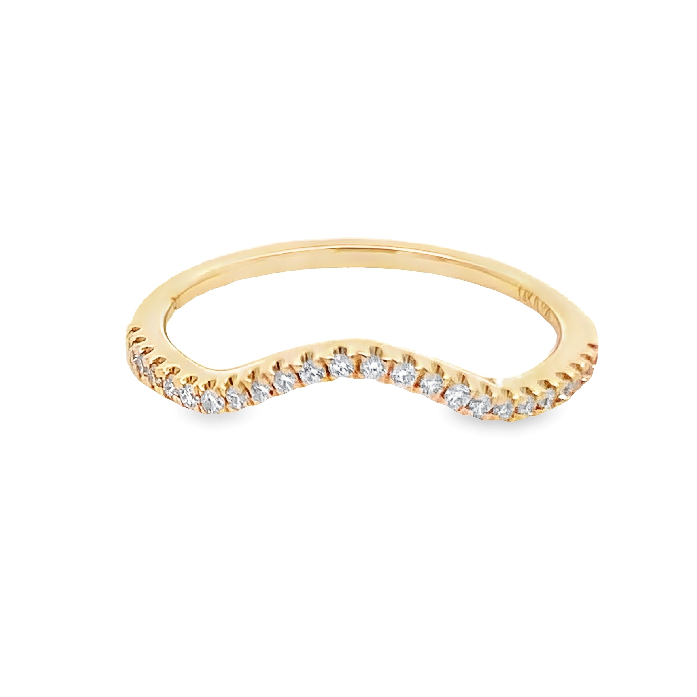 14K Yellow Gold Curved Anniversary Band