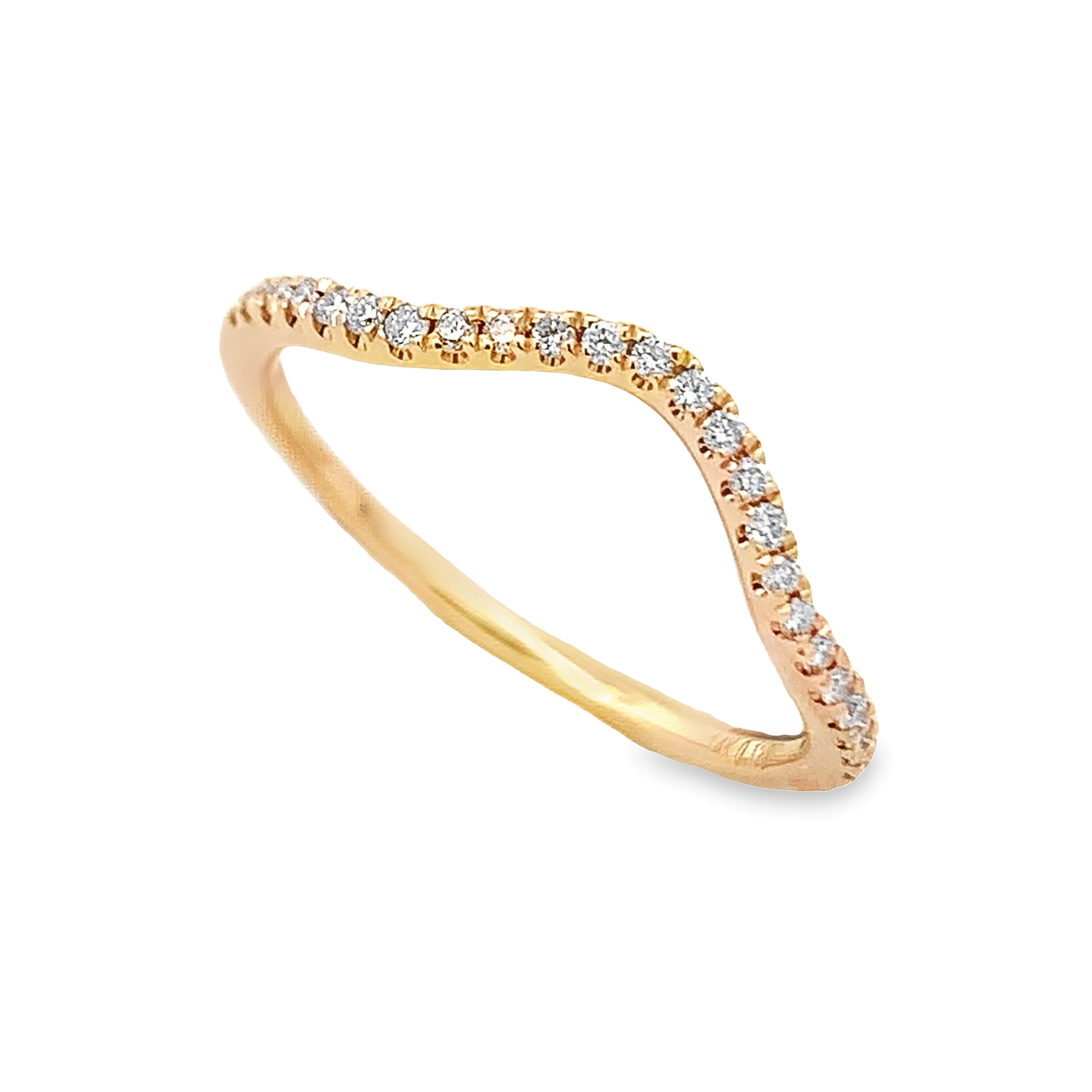 14K Yellow Gold Curved Anniversary Band