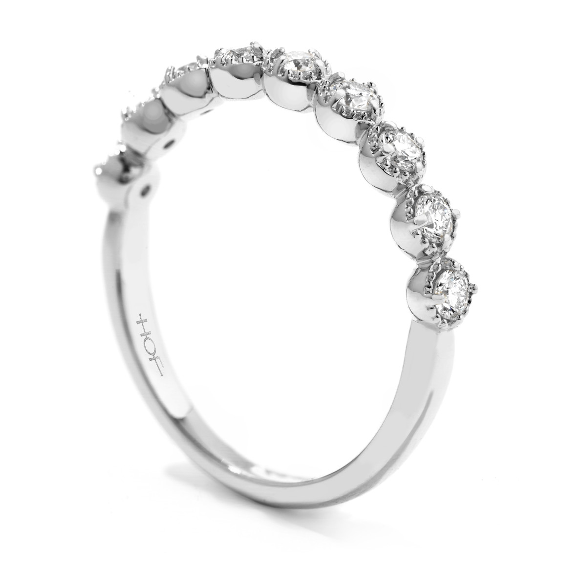 Hearts on Fire 18K White Gold Diamond Milgrain Band