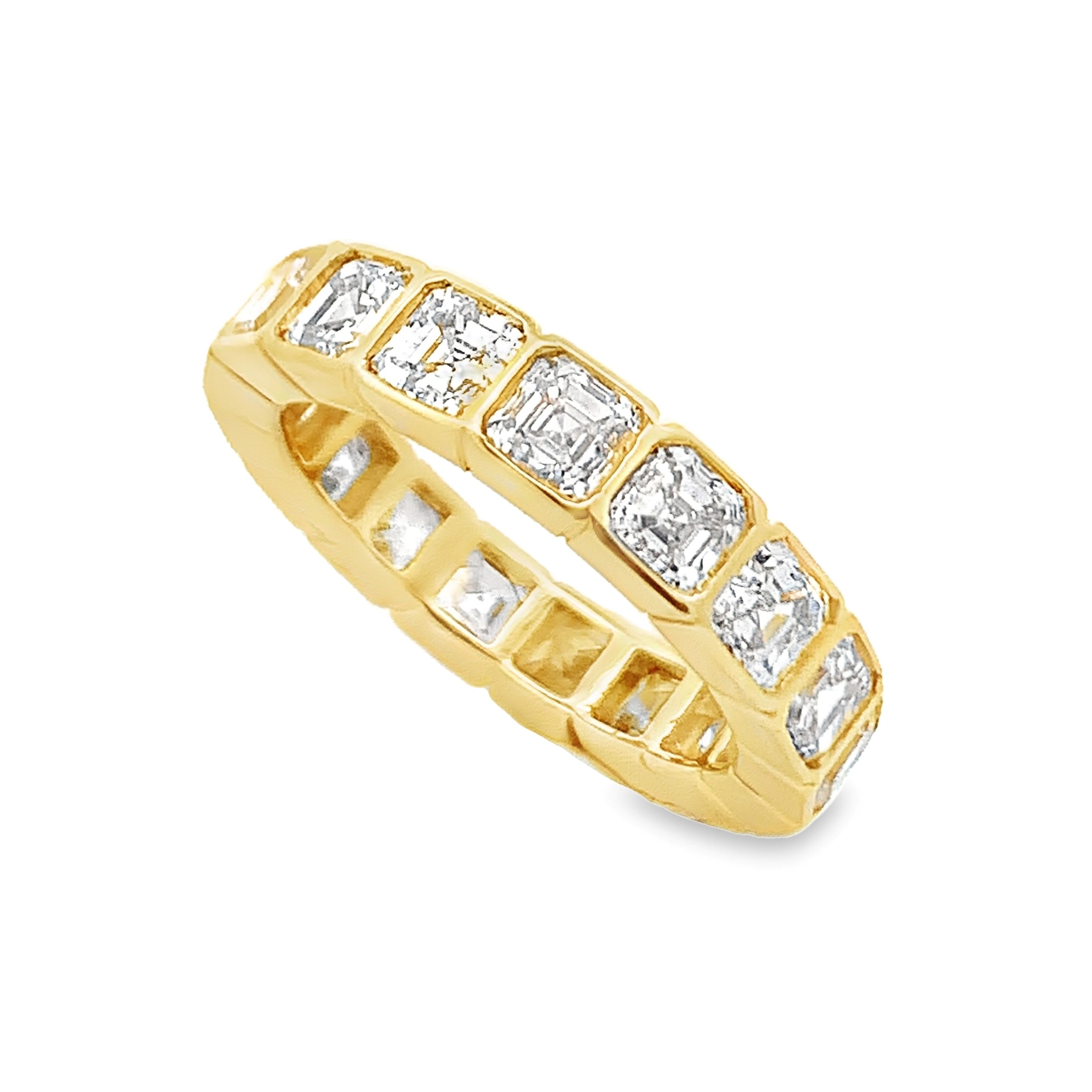 Norman Silverman 18K Yellow Gold Asscher Cut Diamond Eternity Band