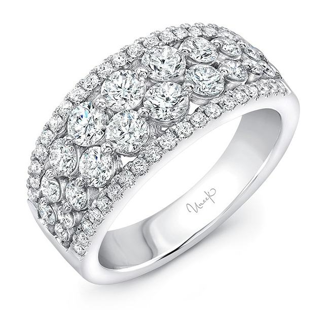 14K White Gold Multi-Row Diamond Band