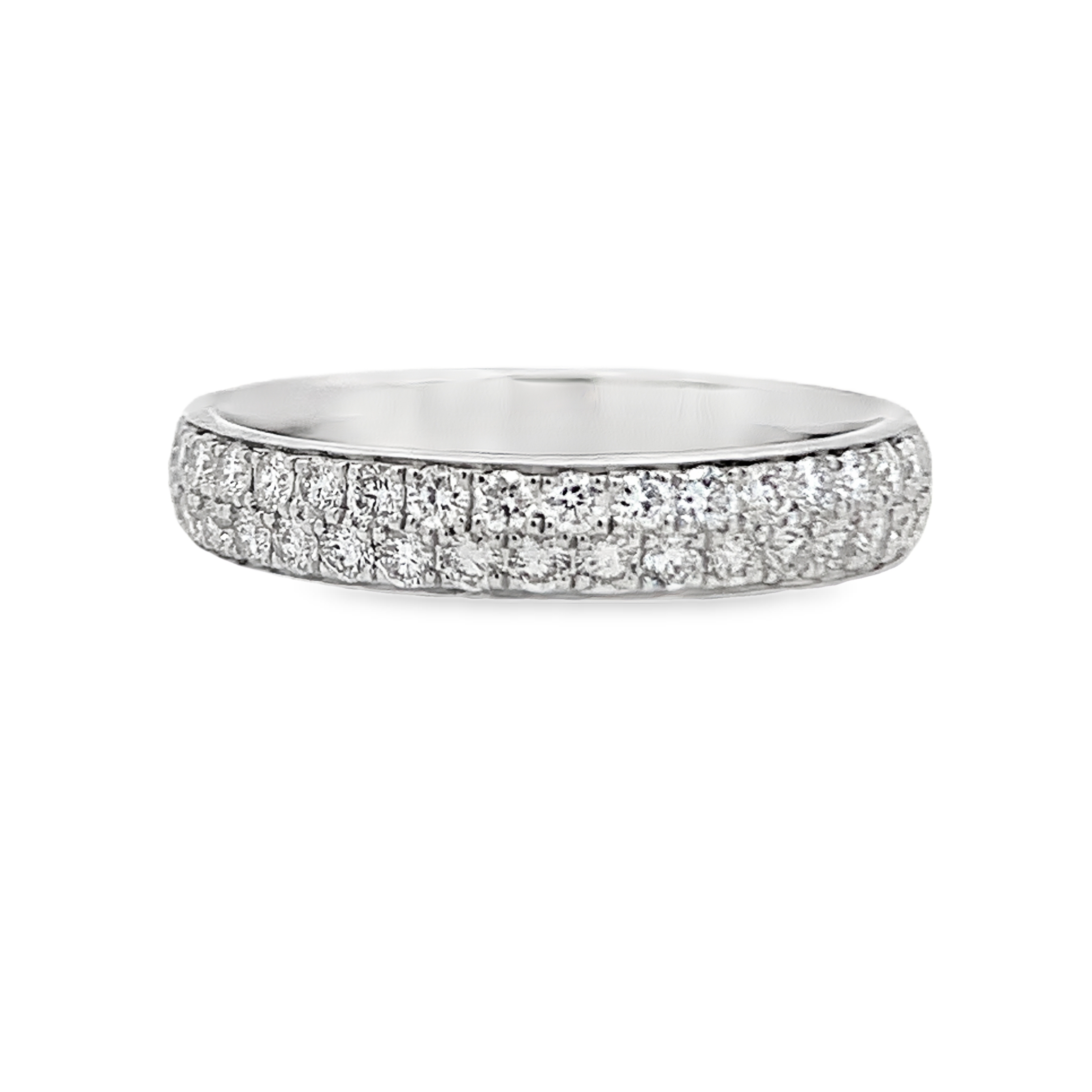 14K White Gold Pave Diamond Band