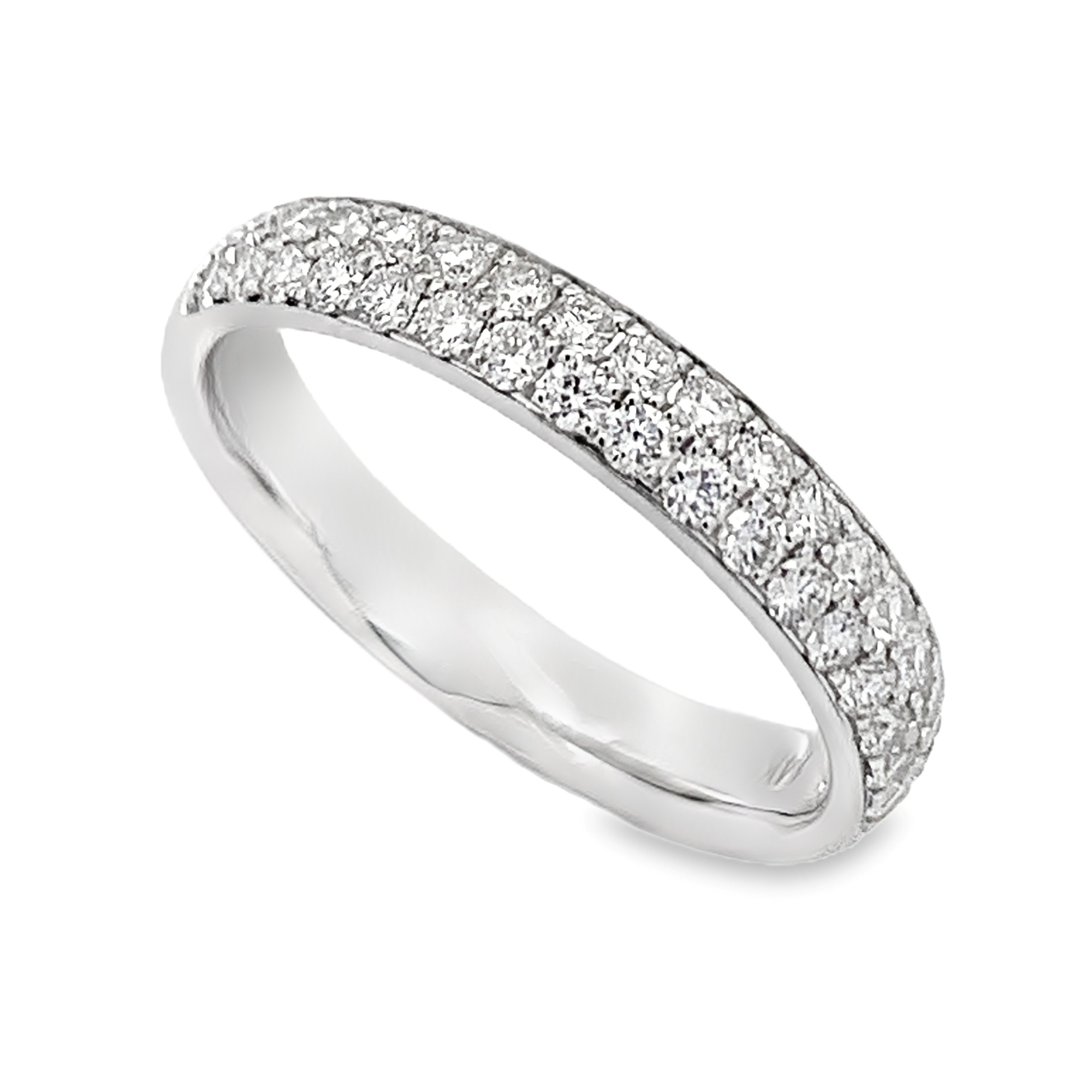 14K White Gold Pave Diamond Band