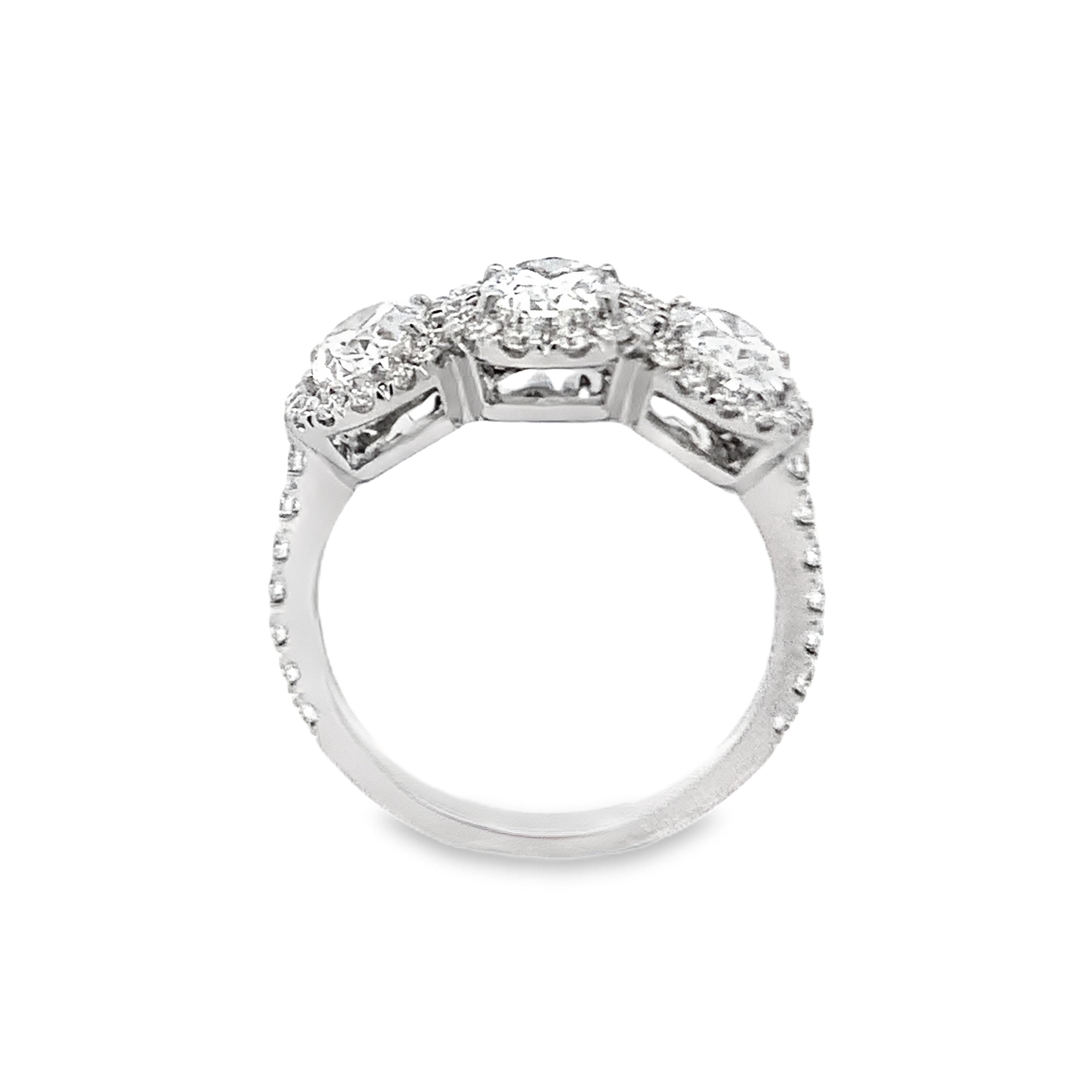 18K White Gold 3-Stone Diamond Anniversary Band