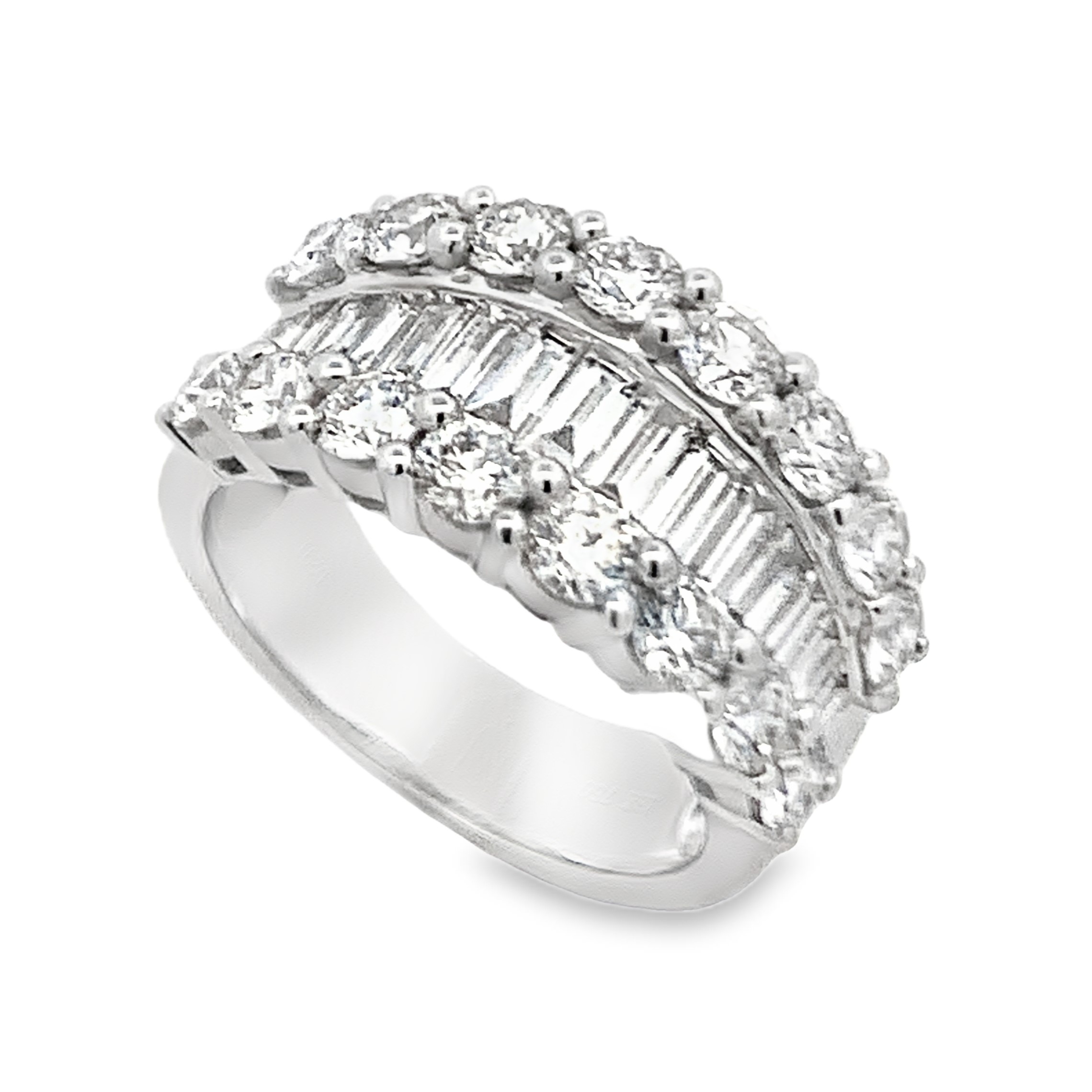 18K White Gold Wide Anniversary Band