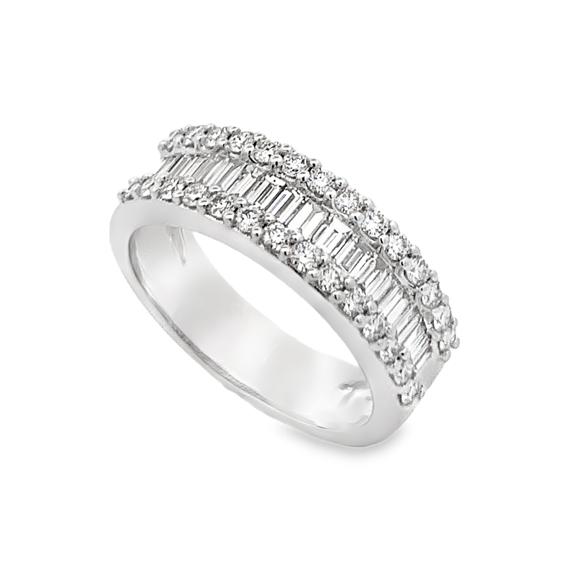 18K White Gold Diamond Wide Band