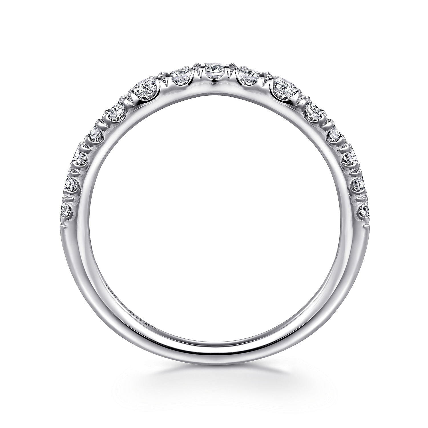 Gabriel & Co. 14K White Gold French Pave Diamond Anniversary Band