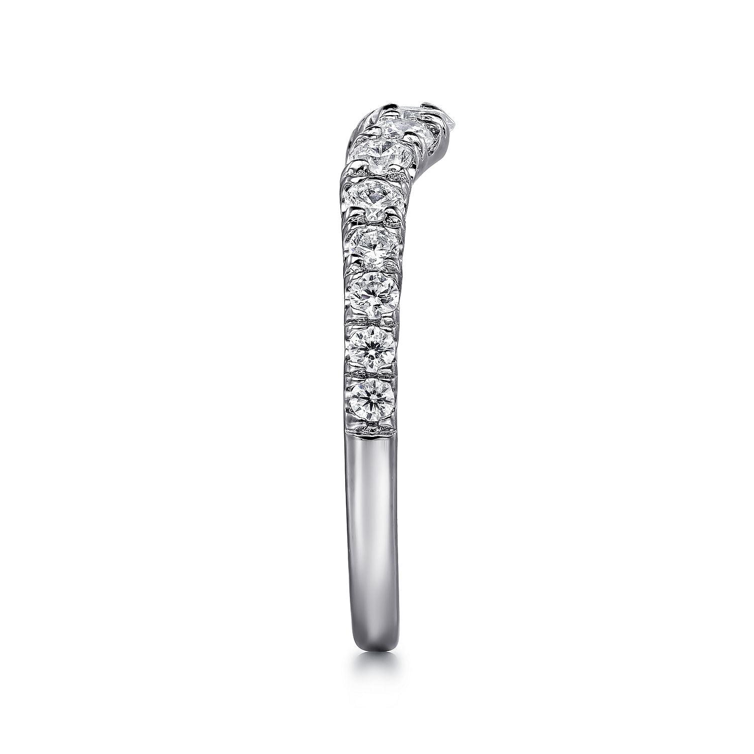 Gabriel & Co. 14K White Gold French Pave Diamond Anniversary Band