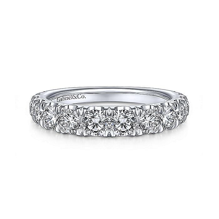 Gabriel & Co. 14K White Gold Graduated Diamond Anniversary Band