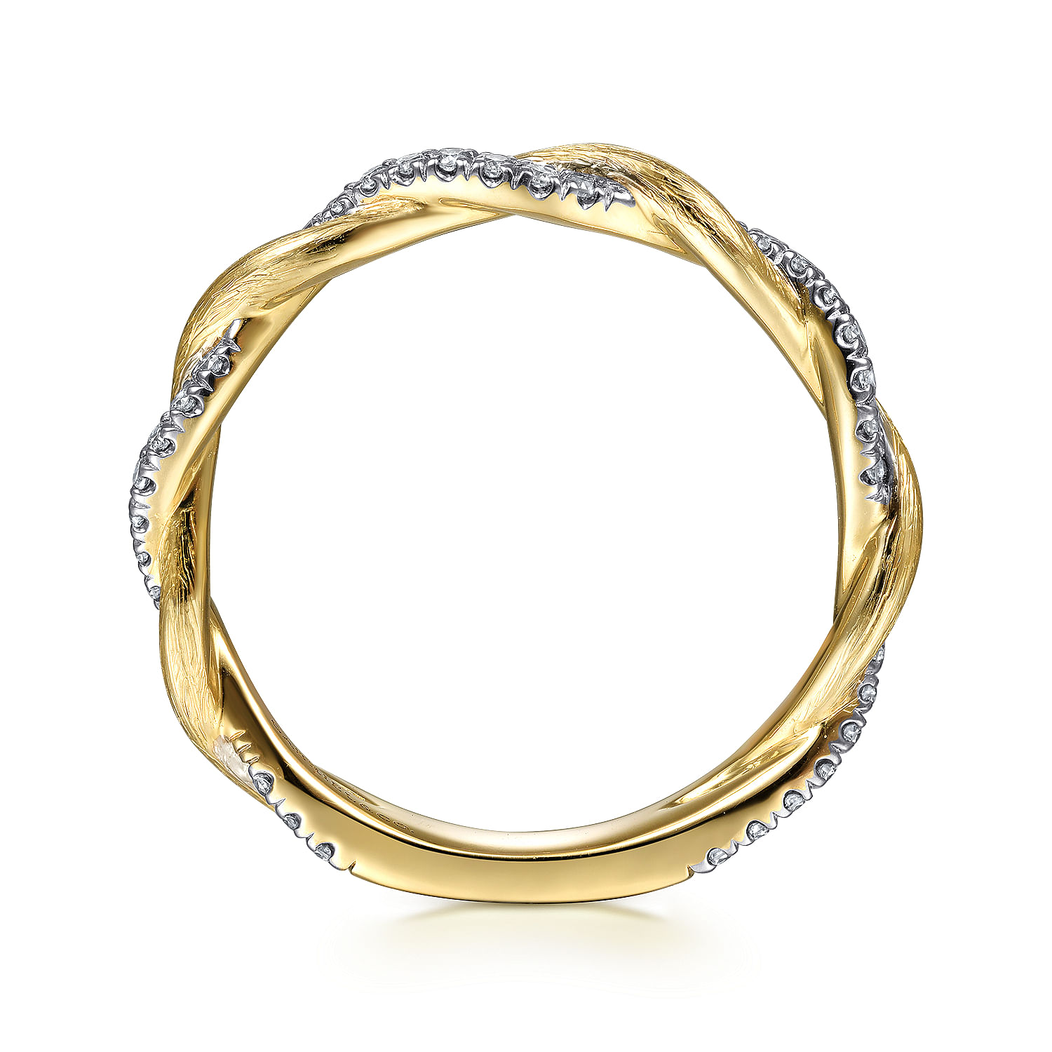 Gabriel & Co. 14K Yellow Gold Twisted Diamond Ring