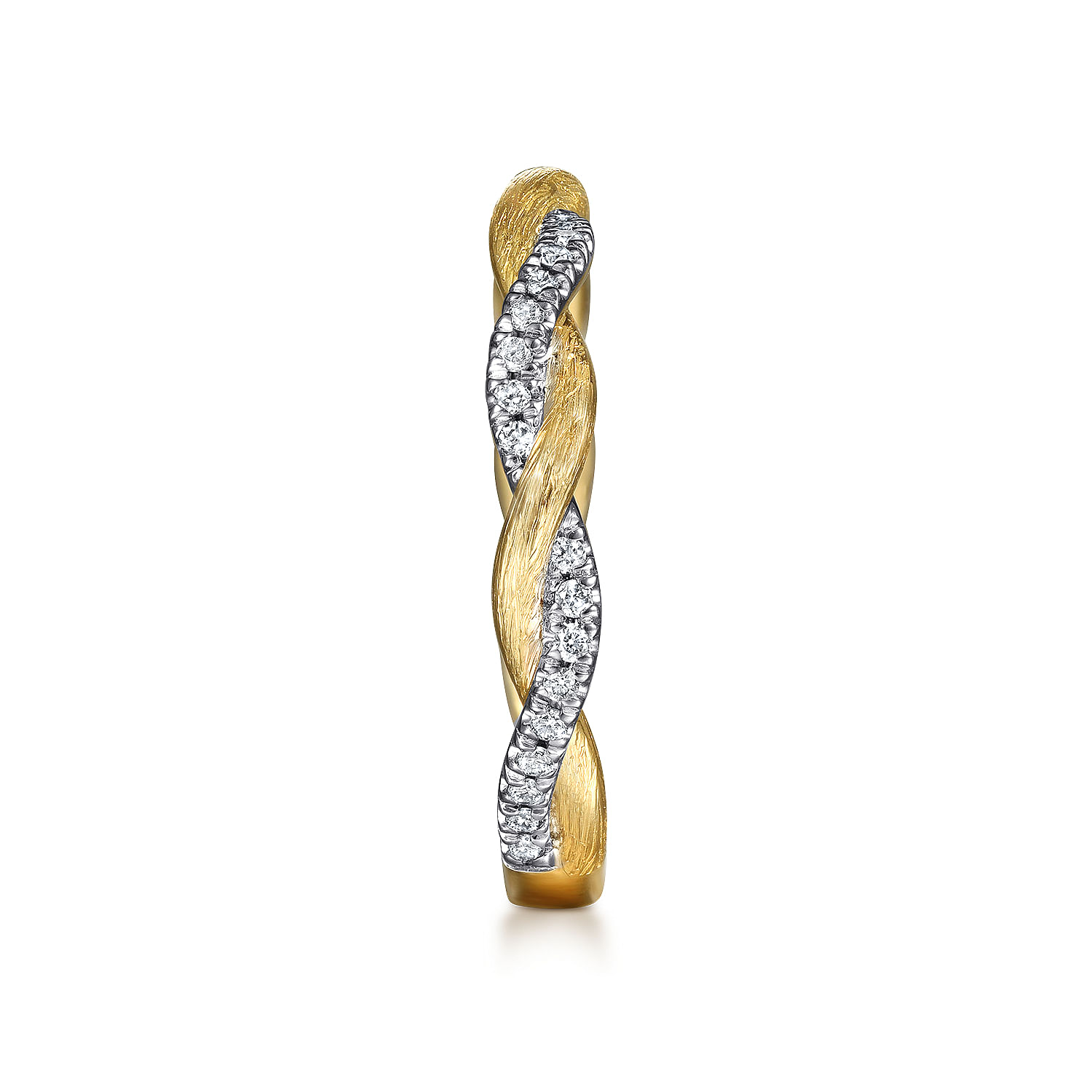 Gabriel & Co. 14K Yellow Gold Twisted Diamond Ring