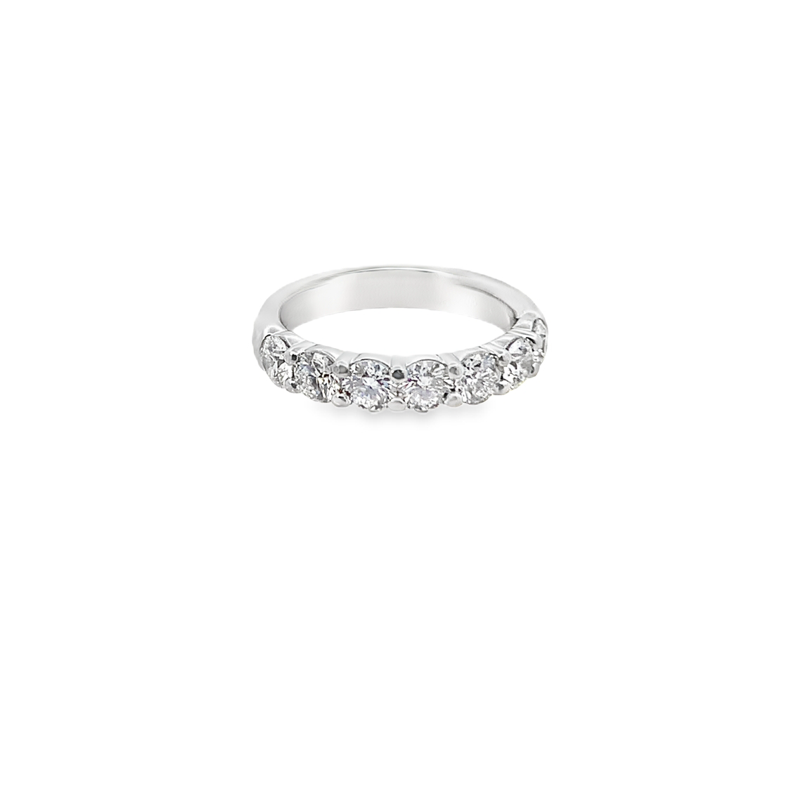 Hearts On Fire Platinum Gold Half Anniversary Diamond Anniversary Band with 7 Round Diamonds 1.53 CTW G-H VS