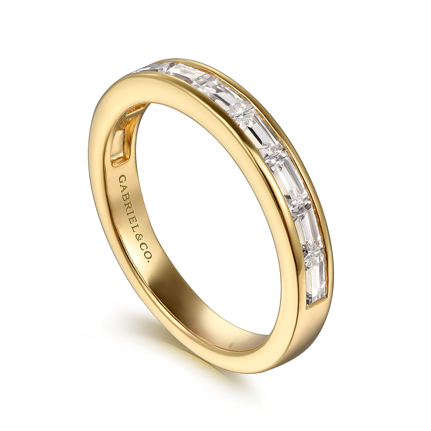 Gabriel & Co. 14K Yellow Gold Channel Baguette Anniversary Band