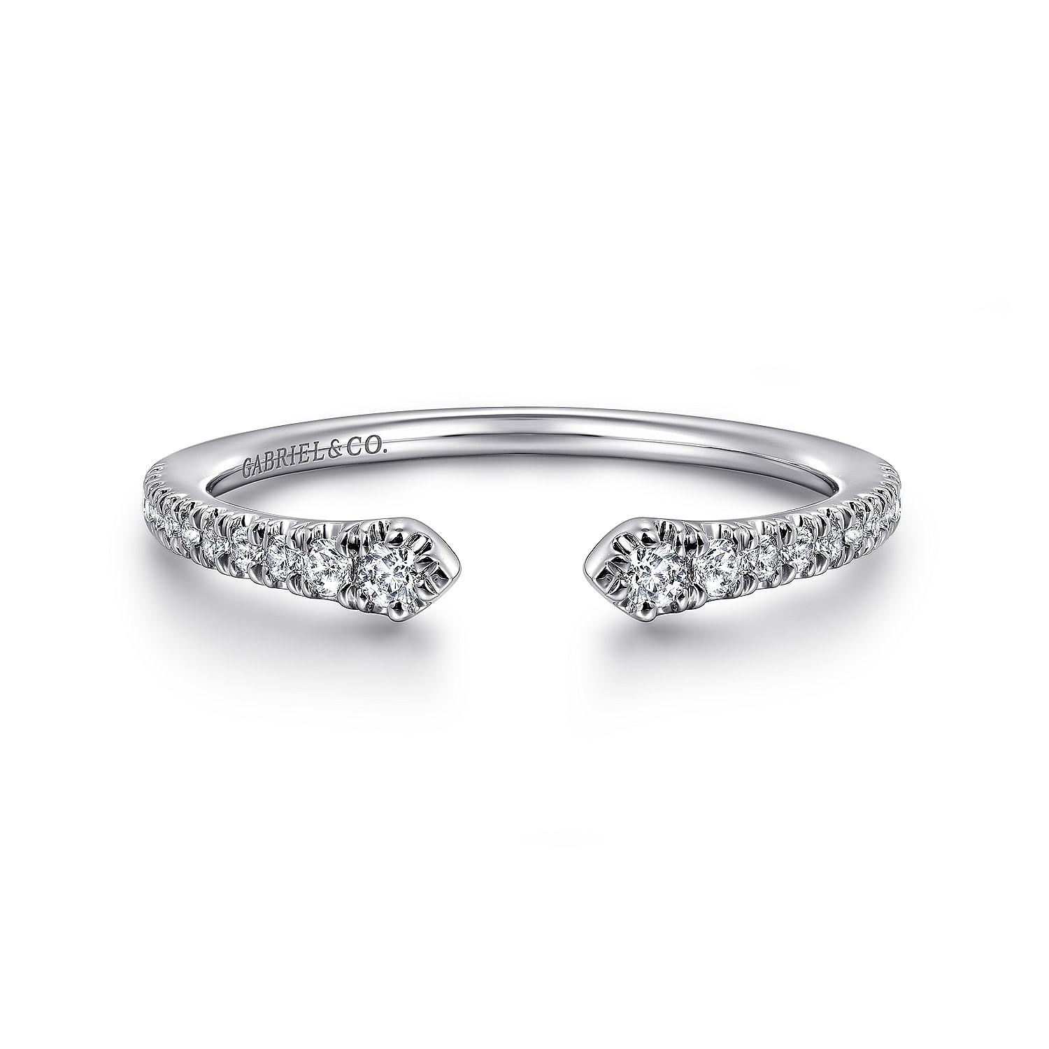 Gabriel & Co. 14K White Gold Diamond Split Ring