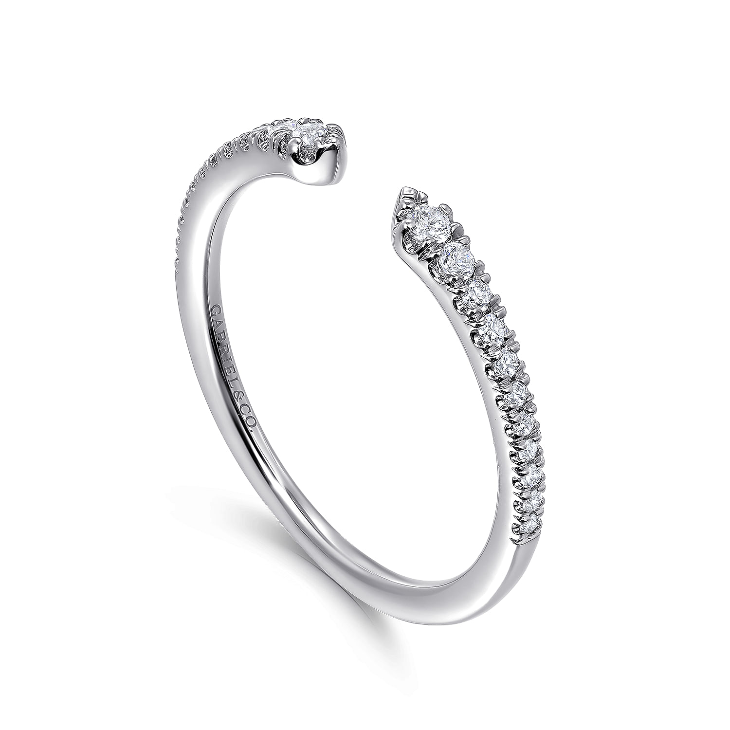 Gabriel & Co. 14K White Gold Diamond Split Ring