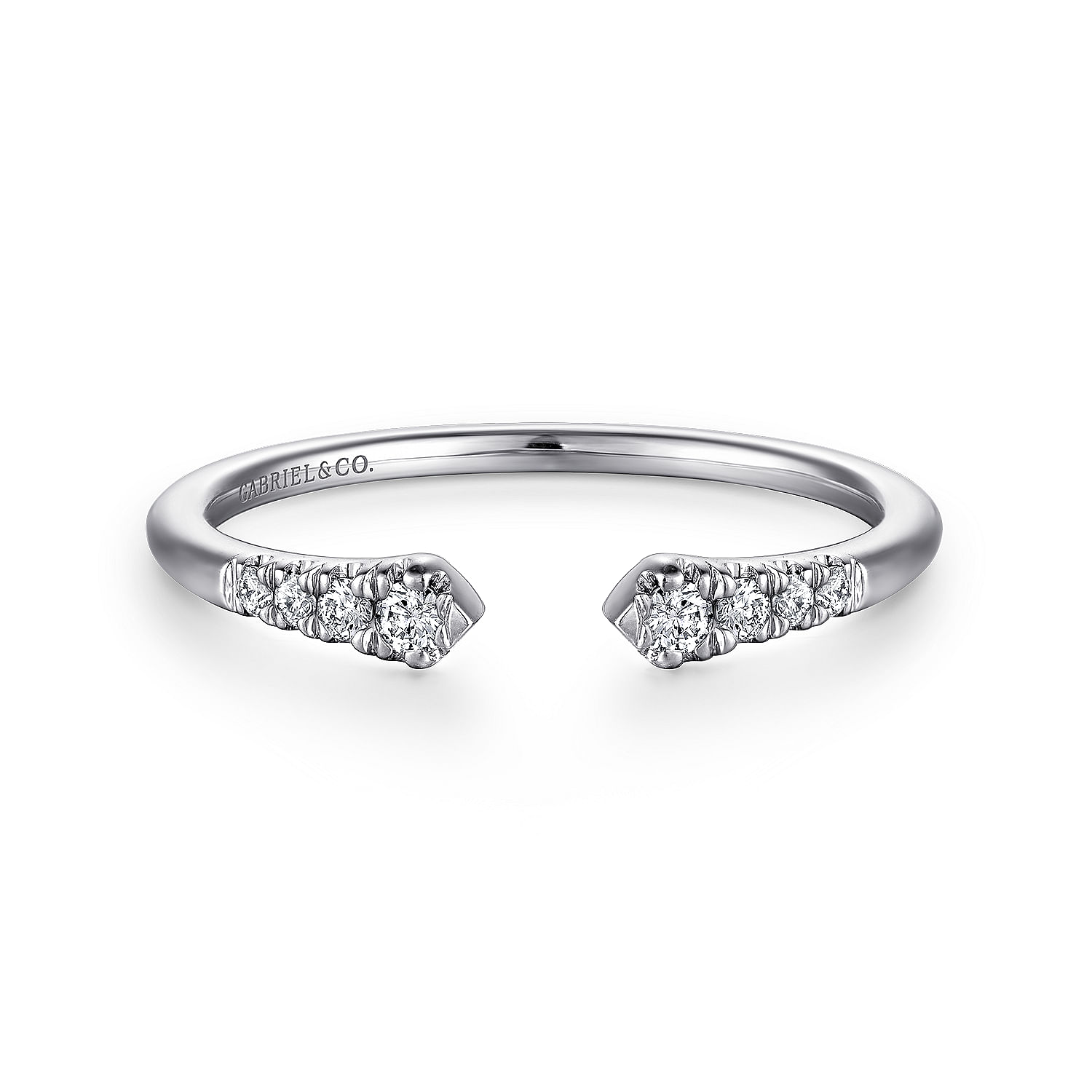 Gabriel & Co 14K White Gold Split Diamond Ring