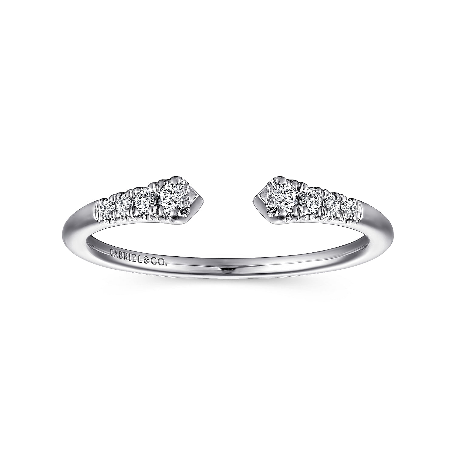 Gabriel & Co 14K White Gold Split Diamond Ring