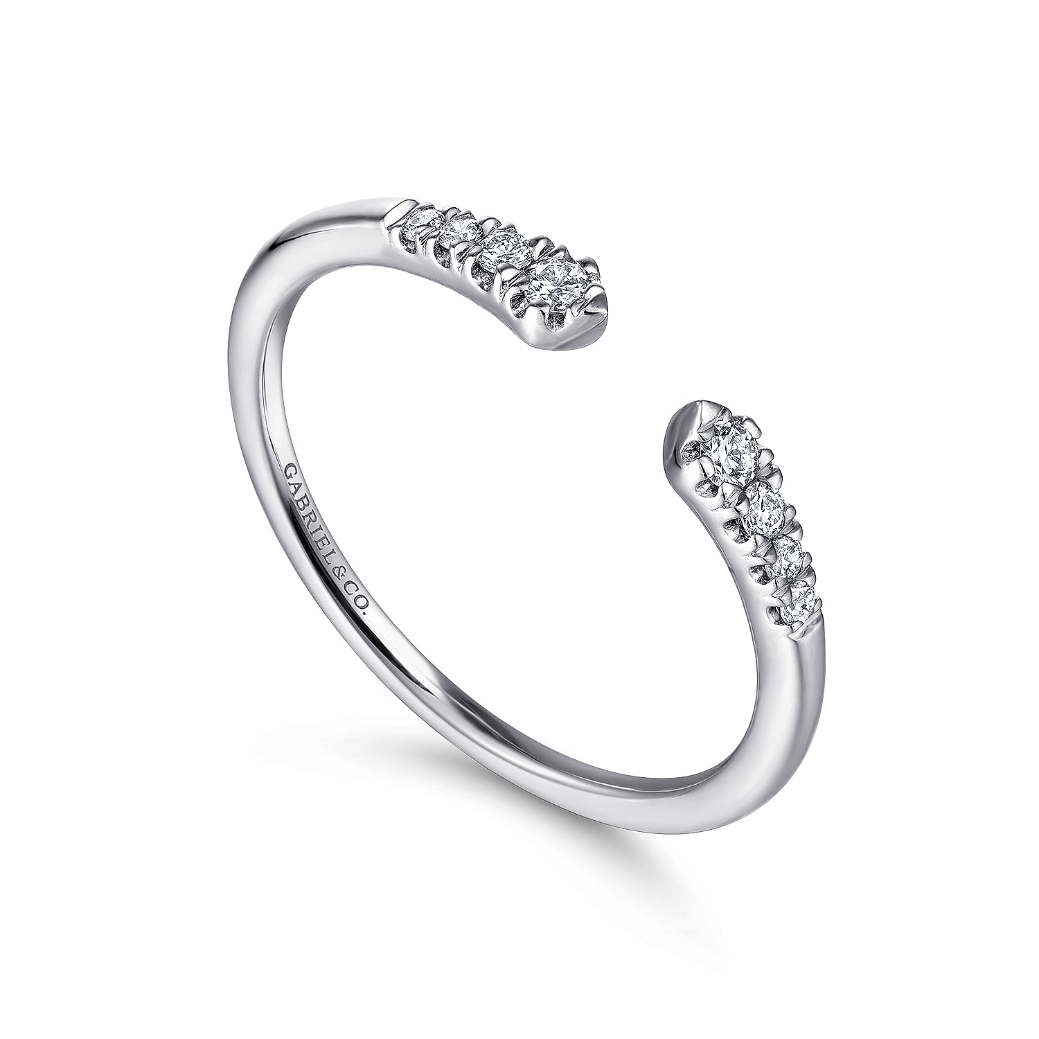 Gabriel & Co 14K White Gold Split Diamond Ring