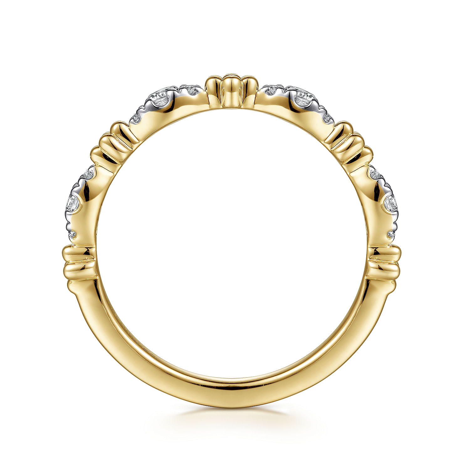 Gabriel & Co. 14K Yellow Gold Diamond Bujukan Stackable Ring