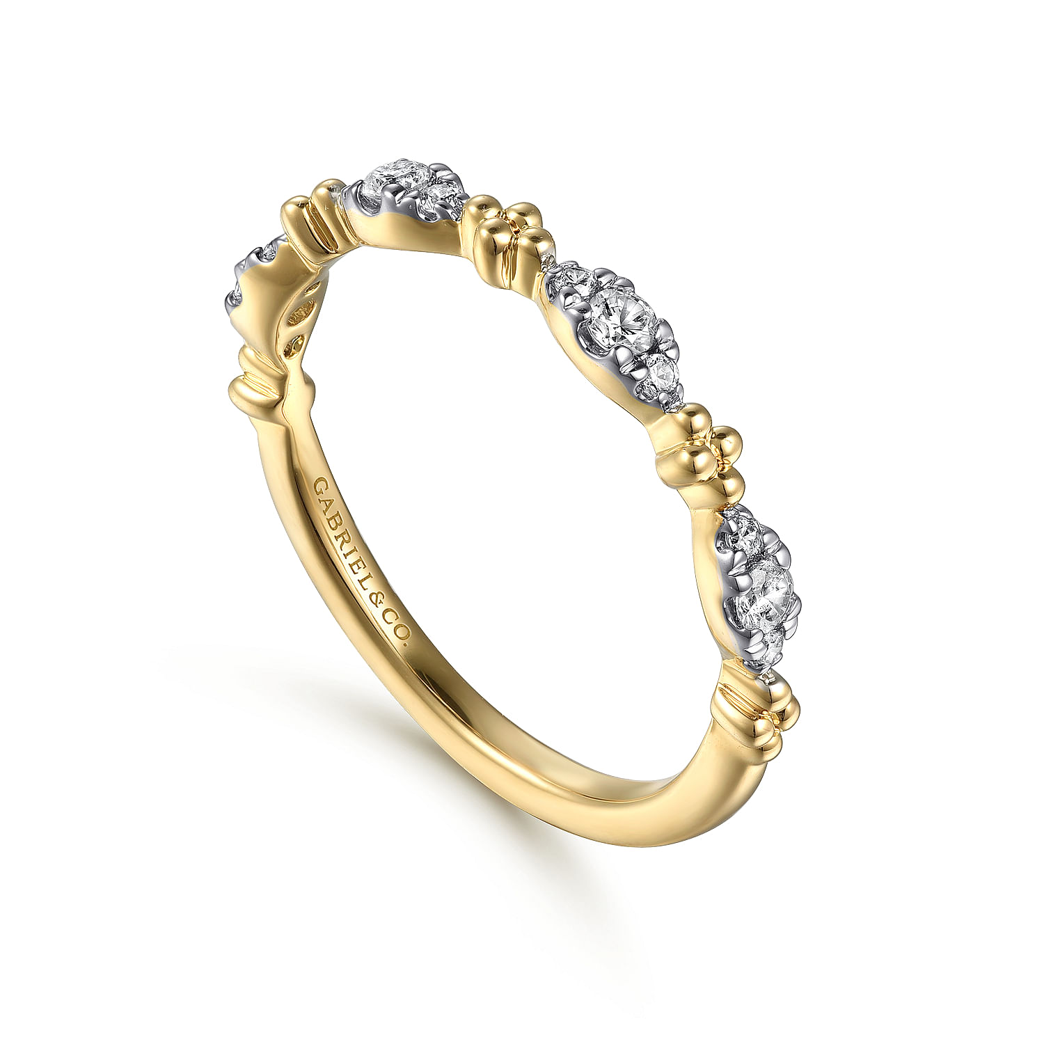 Gabriel & Co. 14K Yellow Gold Diamond Bujukan Stackable Ring