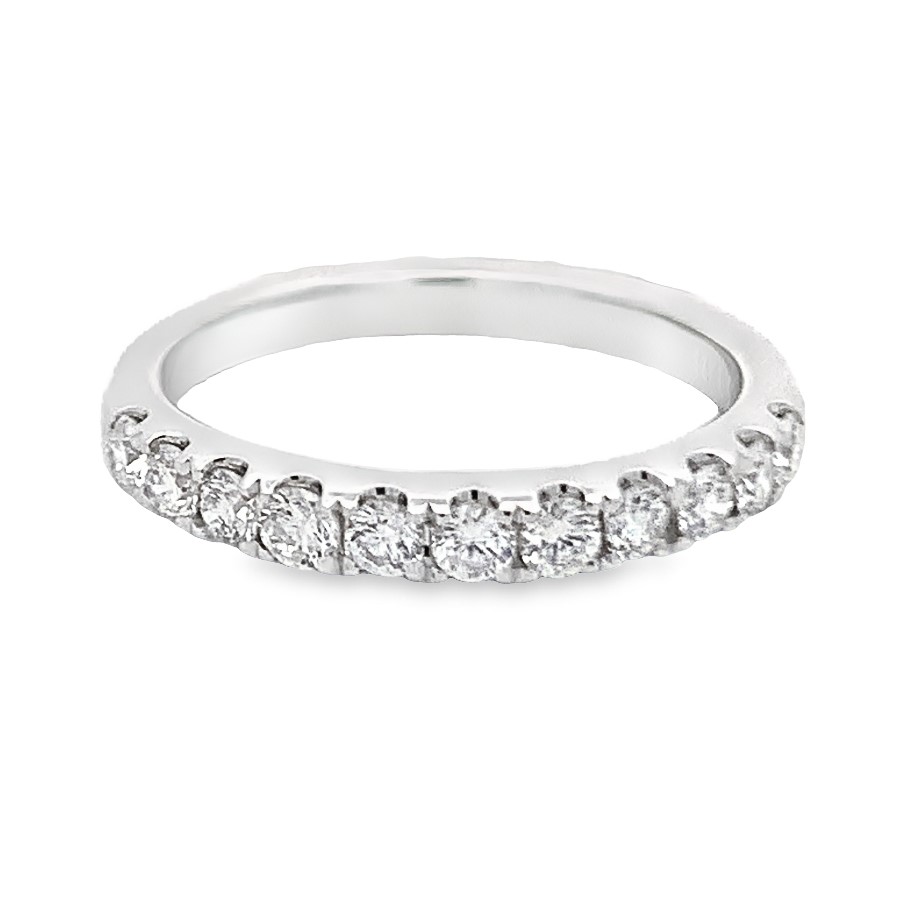 14K White Gold Diamond Half Anniversary Band