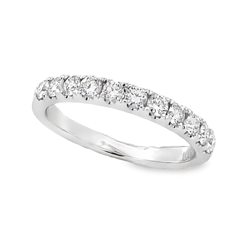 14K White Gold Diamond Half Anniversary Band