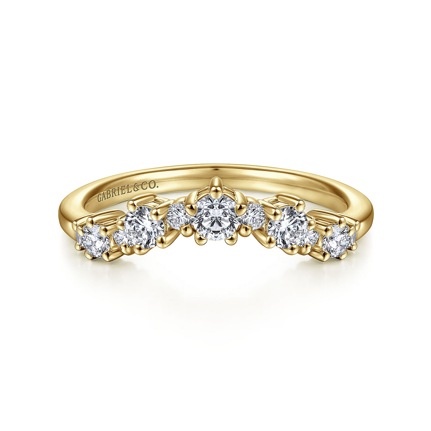 Gabriel & Co. 14K Yellow Gold Curved Anniversary Band