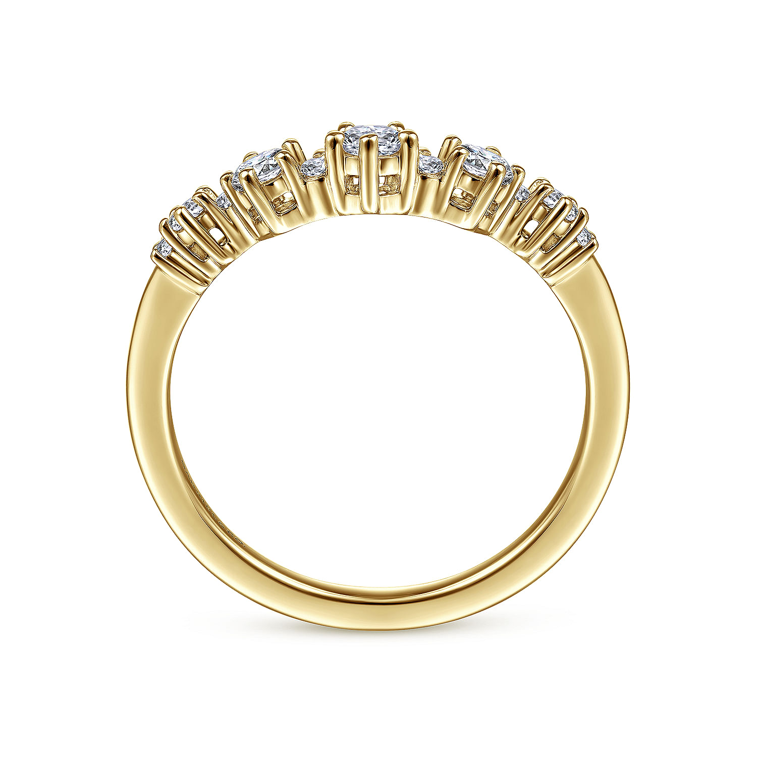 Gabriel & Co. 14K Yellow Gold Curved Anniversary Band