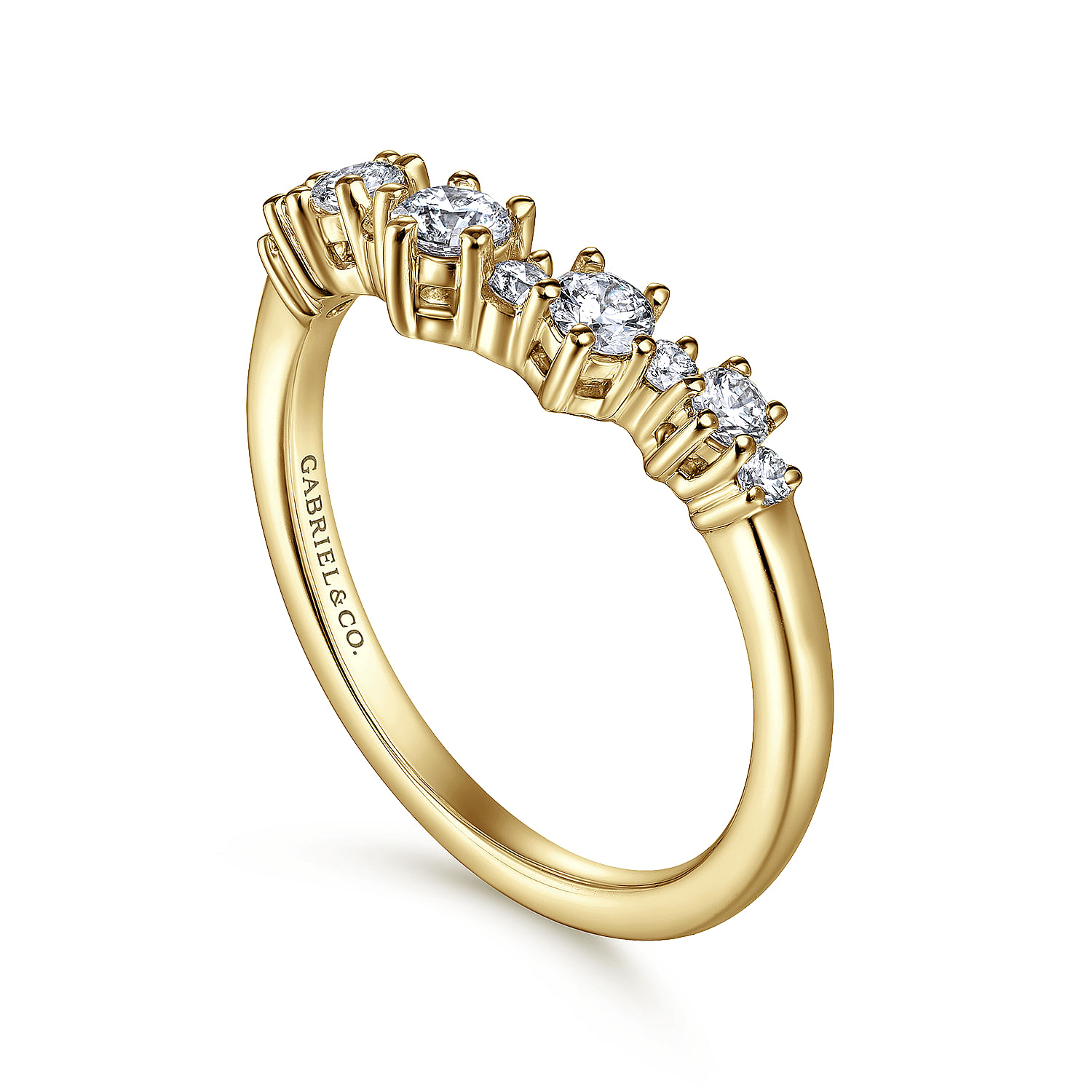 Gabriel & Co. 14K Yellow Gold Curved Anniversary Band