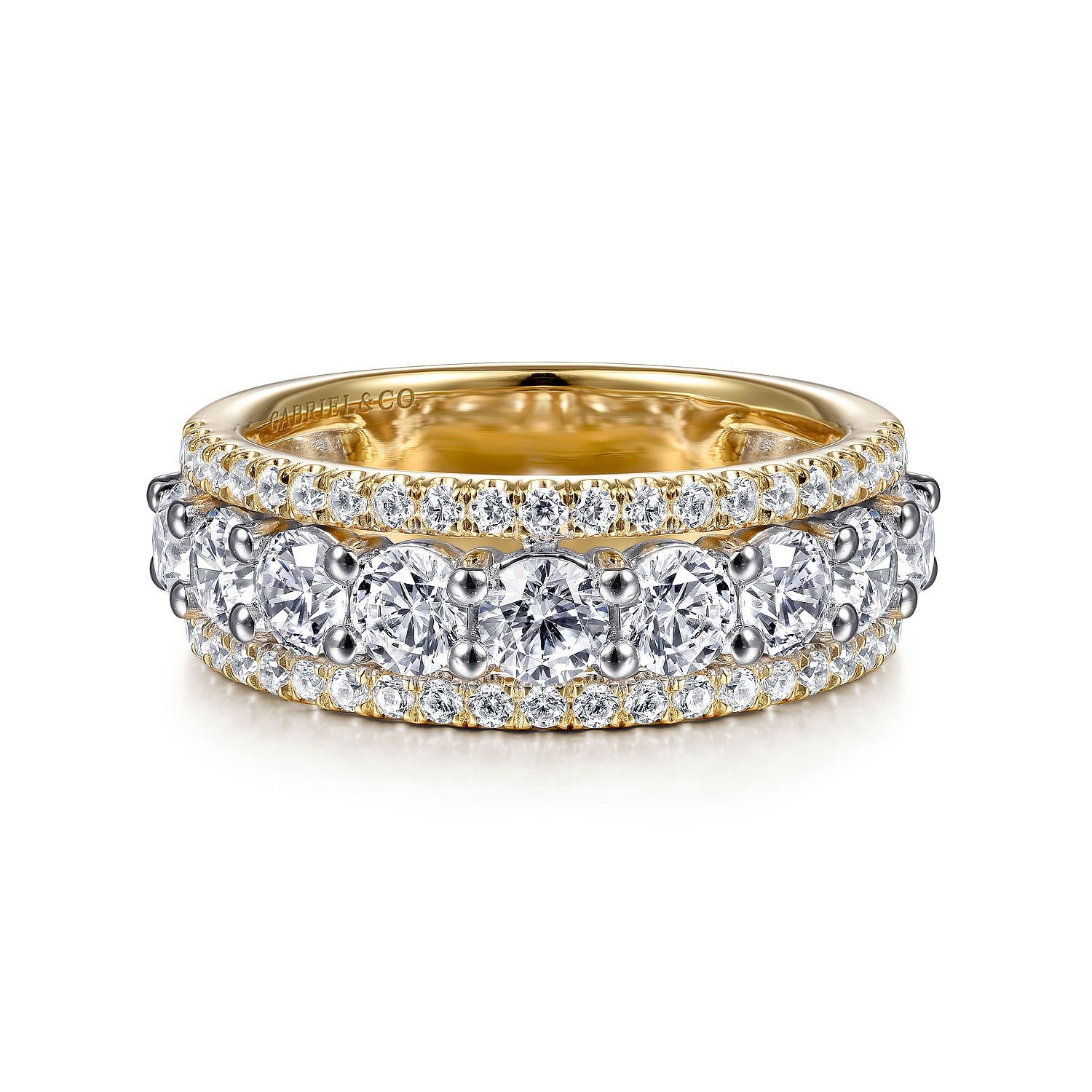 Gabriel & Co. 14K Two-Tone Rows Diamond Anniversary Band