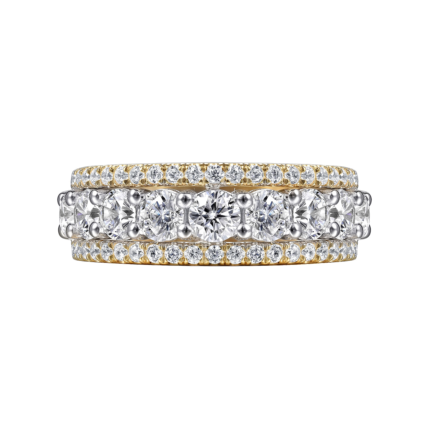 Gabriel & Co. 14K Two-Tone Rows Diamond Anniversary Band