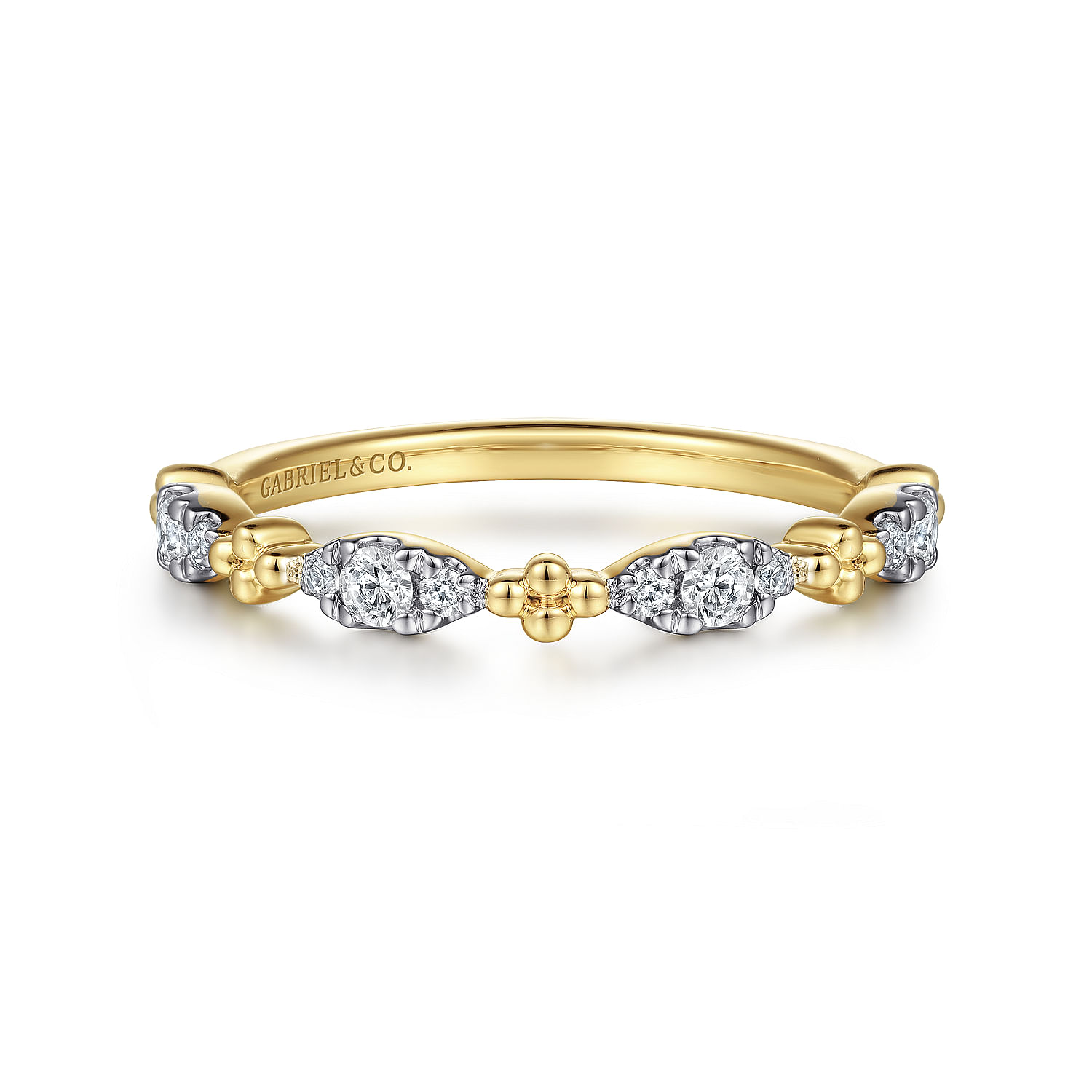 Gabriel & Co. 14K Yellow Gold Diamond Bujukan Stackable Ring