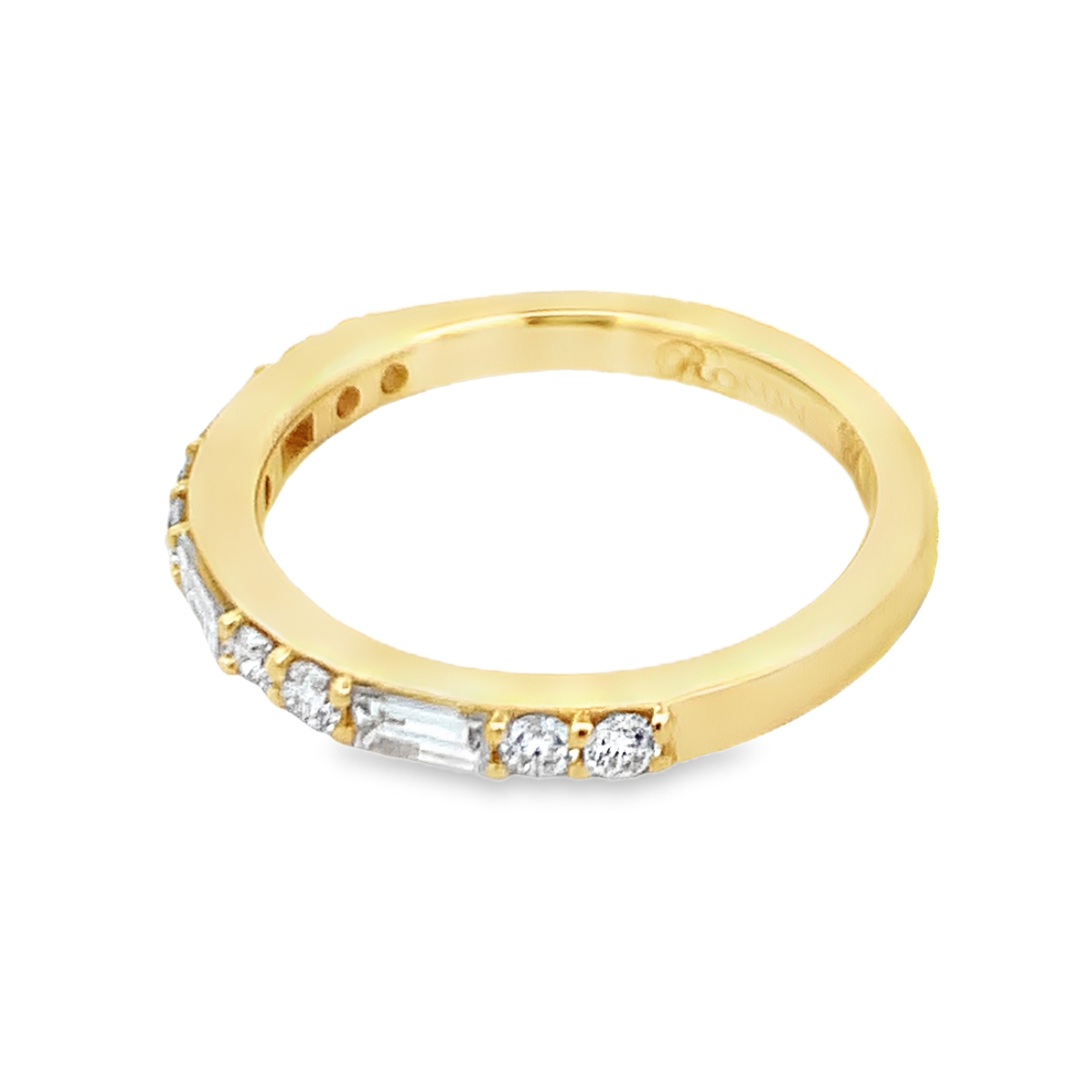 Romanza 14K Yellow Gold Alternating Diamond Anniversary Band