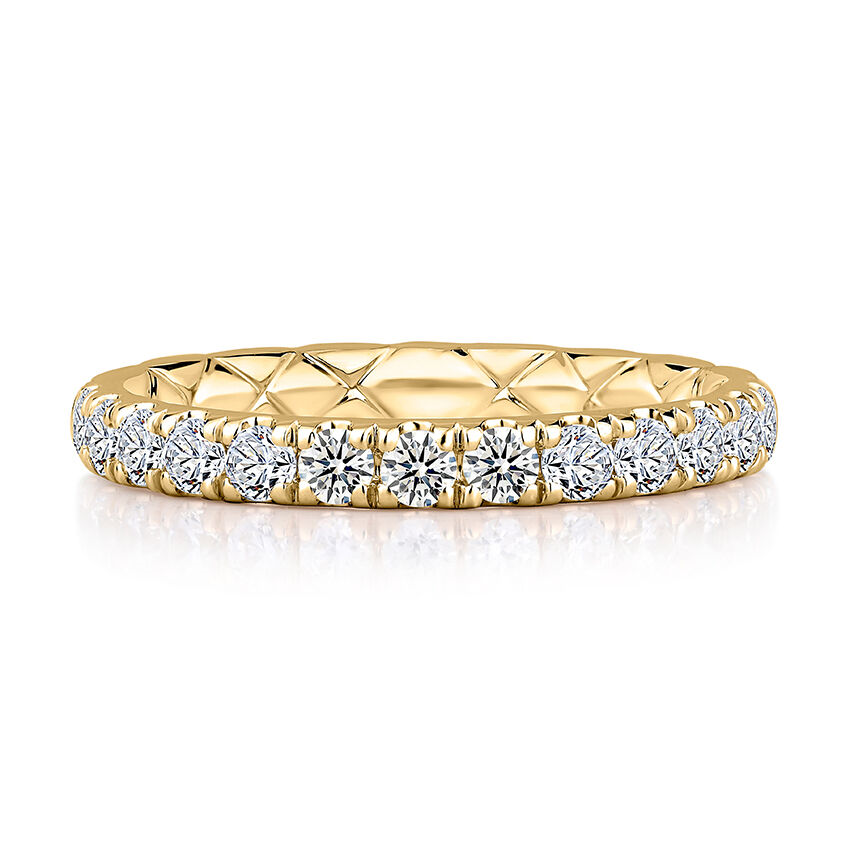 A. Jaffe 14K Yellow Gold Quilted Diamond Anniversary Ring