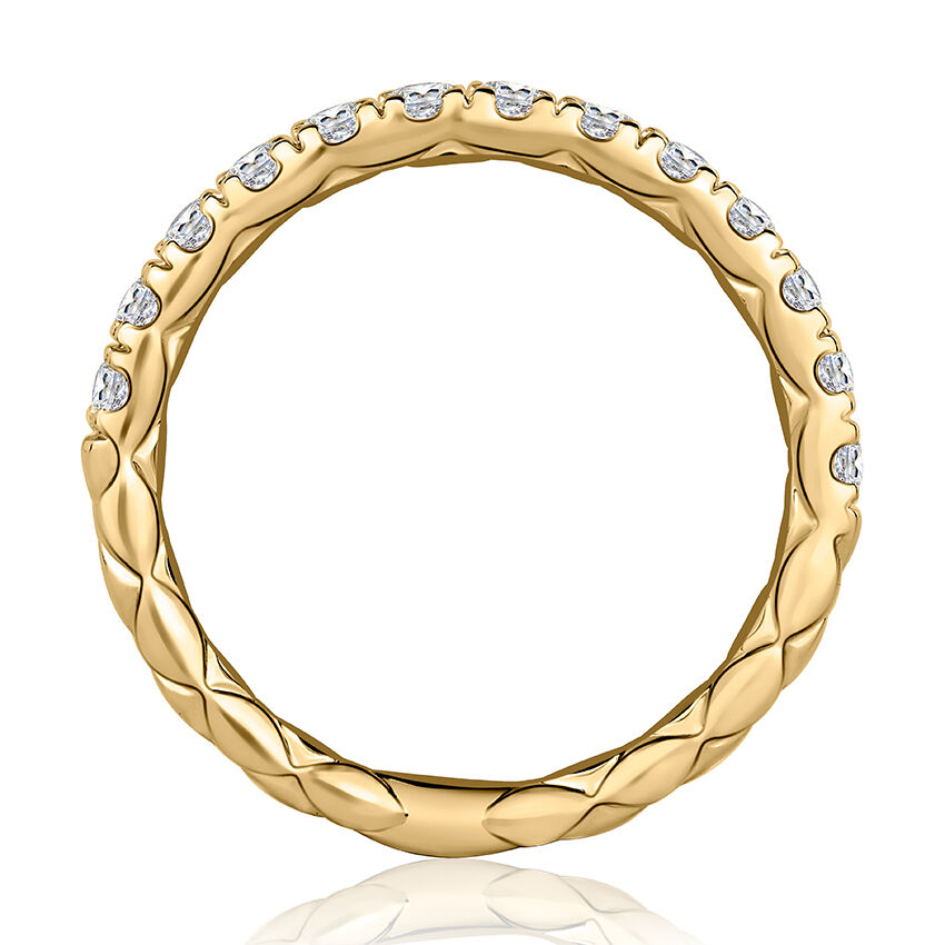 A. Jaffe 14K Yellow Gold Quilted Diamond Anniversary Ring