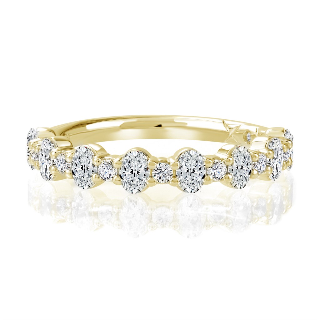 A. Jaffe 14K Yellow Gold Alternating Diamond Anniversary Band