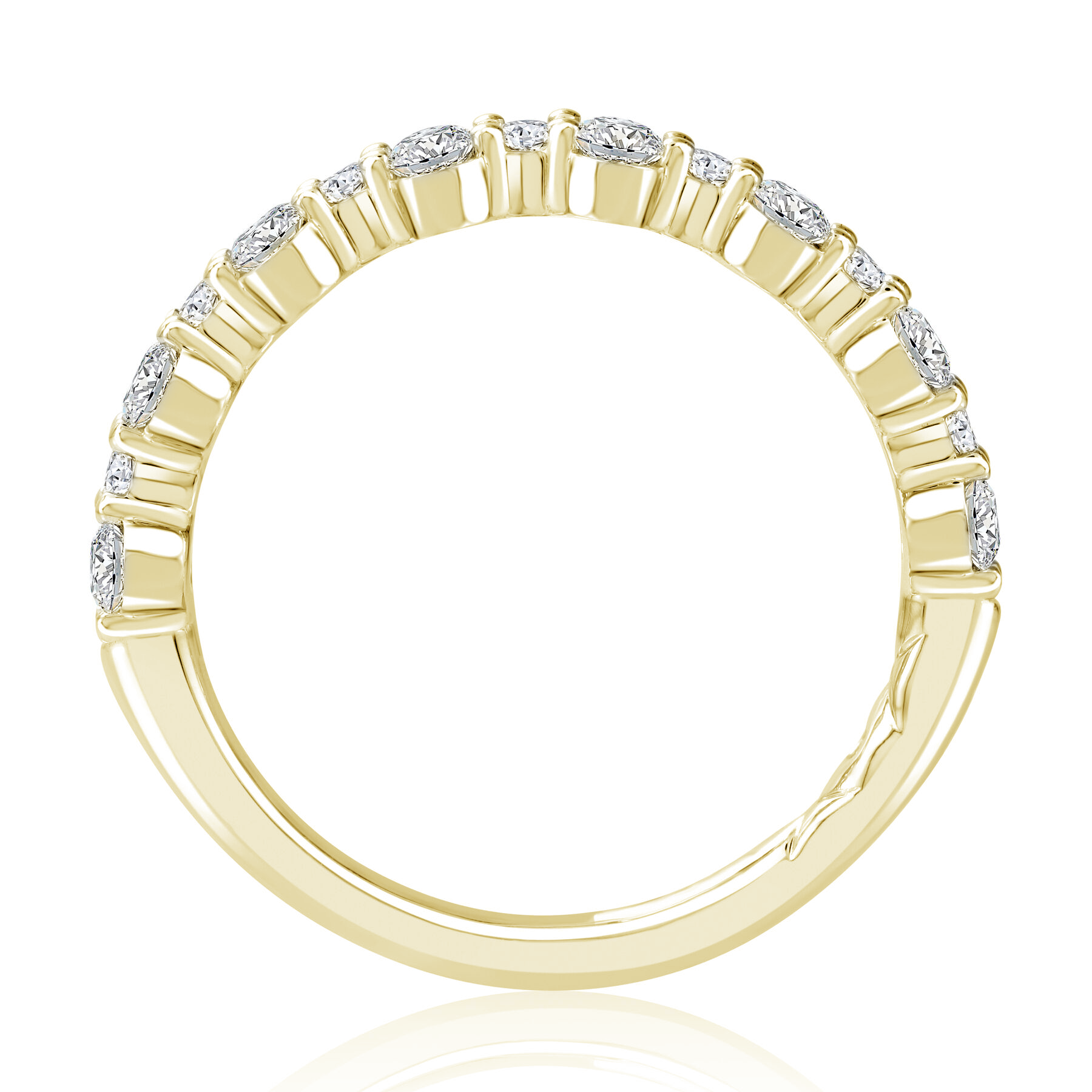 A. Jaffe 14K Yellow Gold Alternating Diamond Anniversary Band