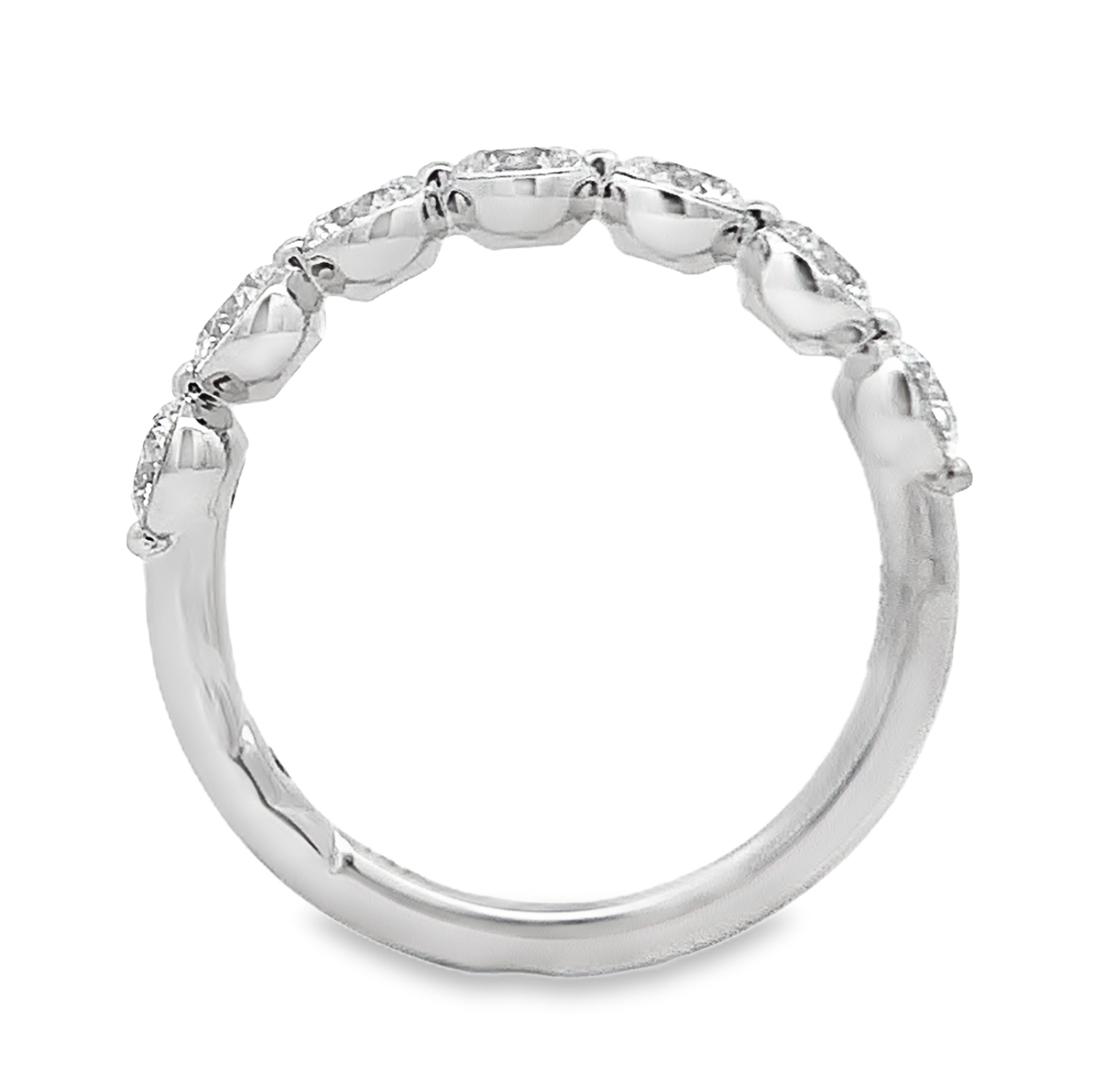 A. Jaffe 14K White Gold Bubble Diamond Anniversary Band