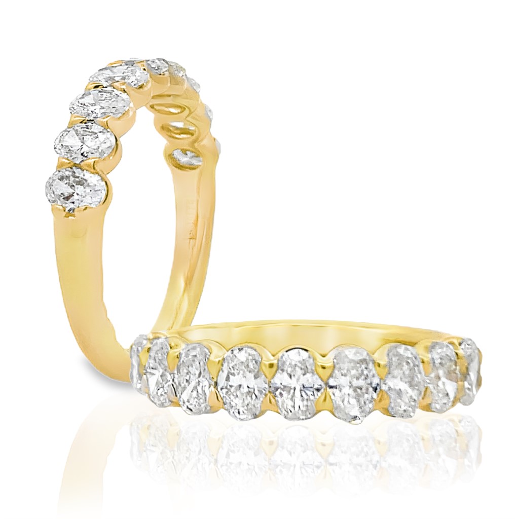 A. Jaffe 14K Yellow Gold Oval Diamond Anniversary Band